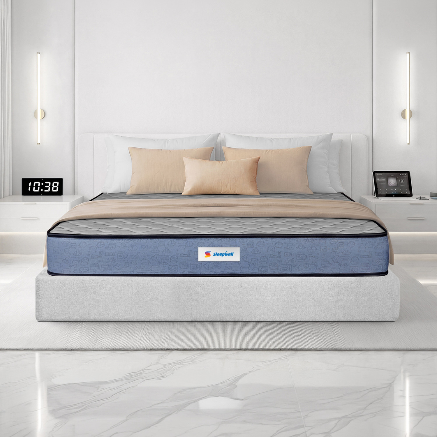 Image of Sleepwell Cheer Mattress 6 inch King PU Foam Mattress (L x W: 78 inch x 72 inch)
