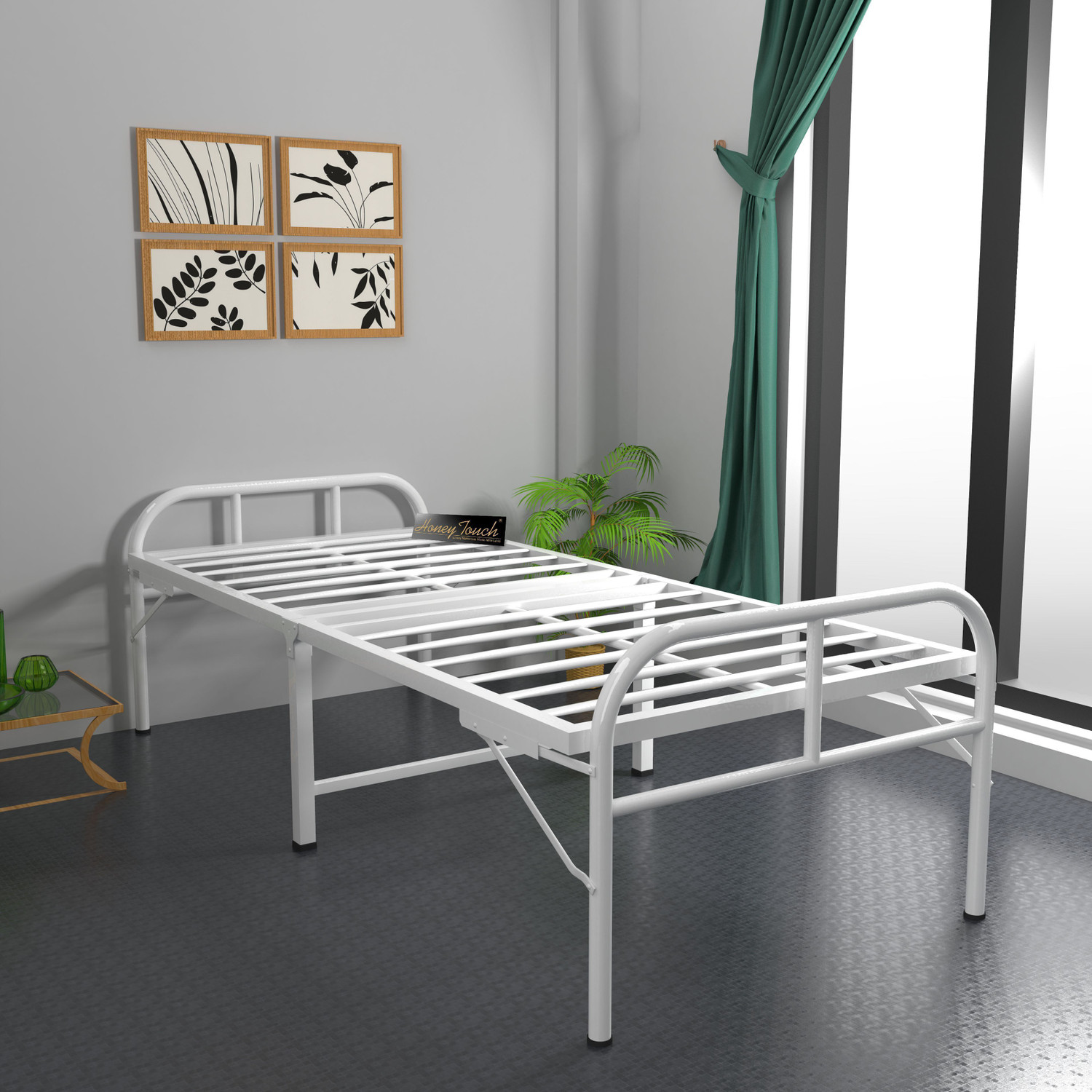 Image of BUYMORE NEW DESIGN BED 3X6 Metal Single Bed, 182 cm x 76 cm (5.97 ft x 2.49 ft) (Finish Color - POWDER COATED, Delivery Condition - DIY(Do-It-Yourself))