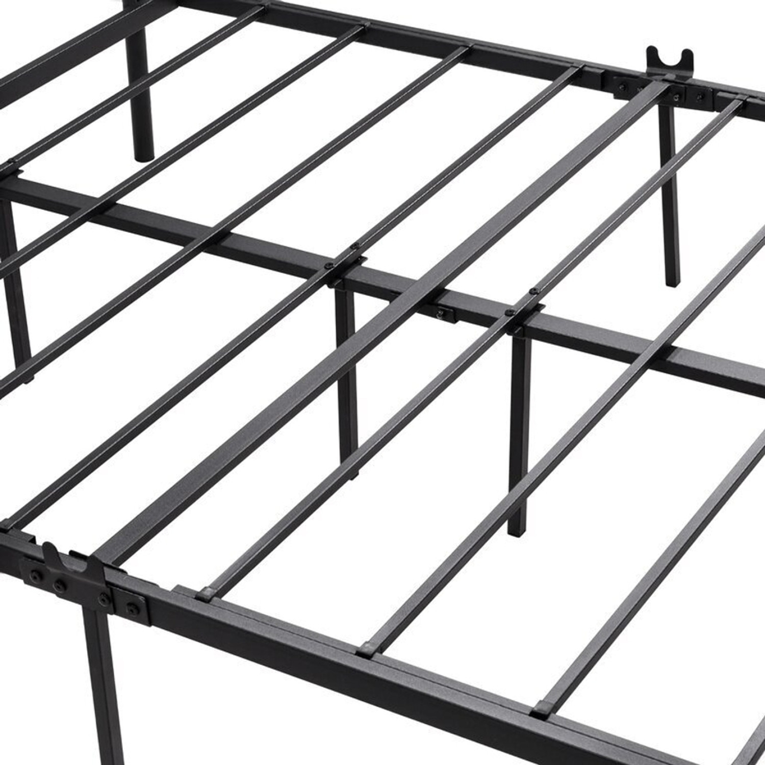 Image of Vibrant Interior ZOPYROSE Metal Double Bed, 190.5 cm x 121.92 cm (6.25 ft x 4.0 ft) (Finish Color - BLACK, Delivery Condition - DIY(Do-It-Yourself))