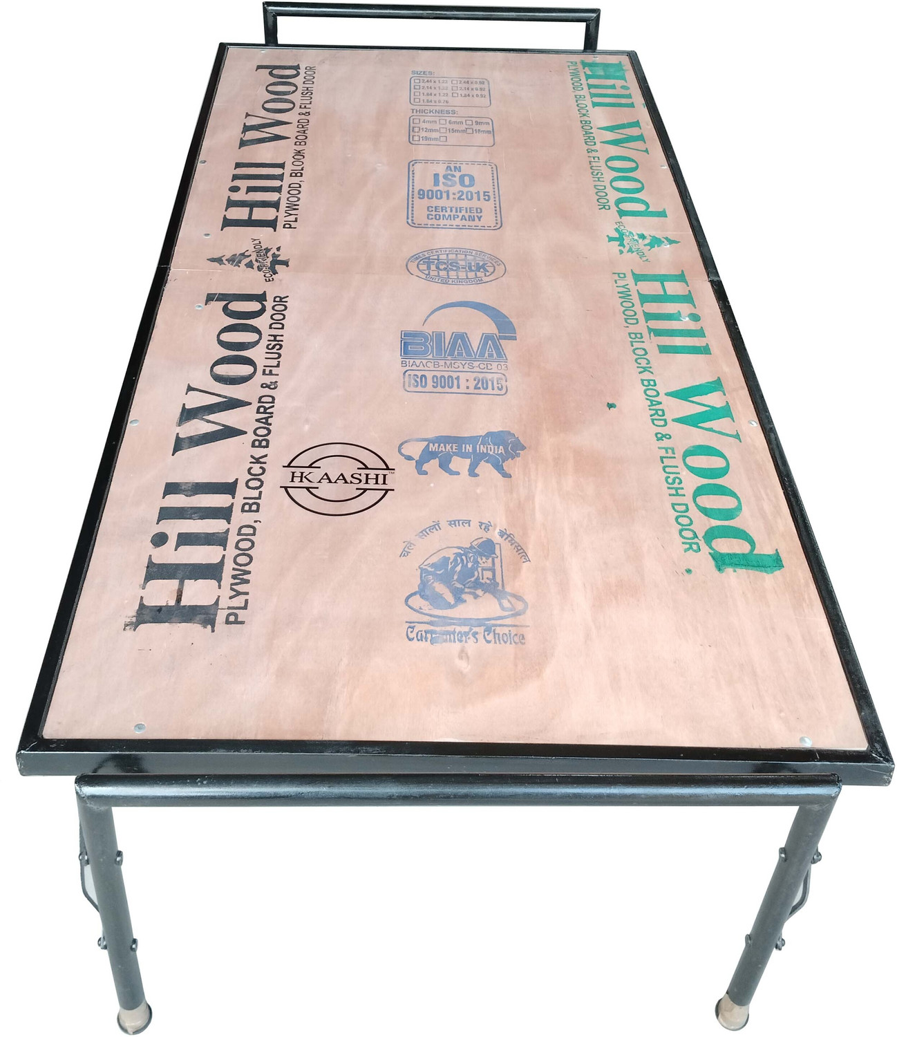 Image of Jay Khodiyar Steel 00 Metal Single Bed, 76 cm x 180 cm (2.49 ft x 5.91 ft) (Finish Color - brown, Delivery Condition - Pre-assembled)