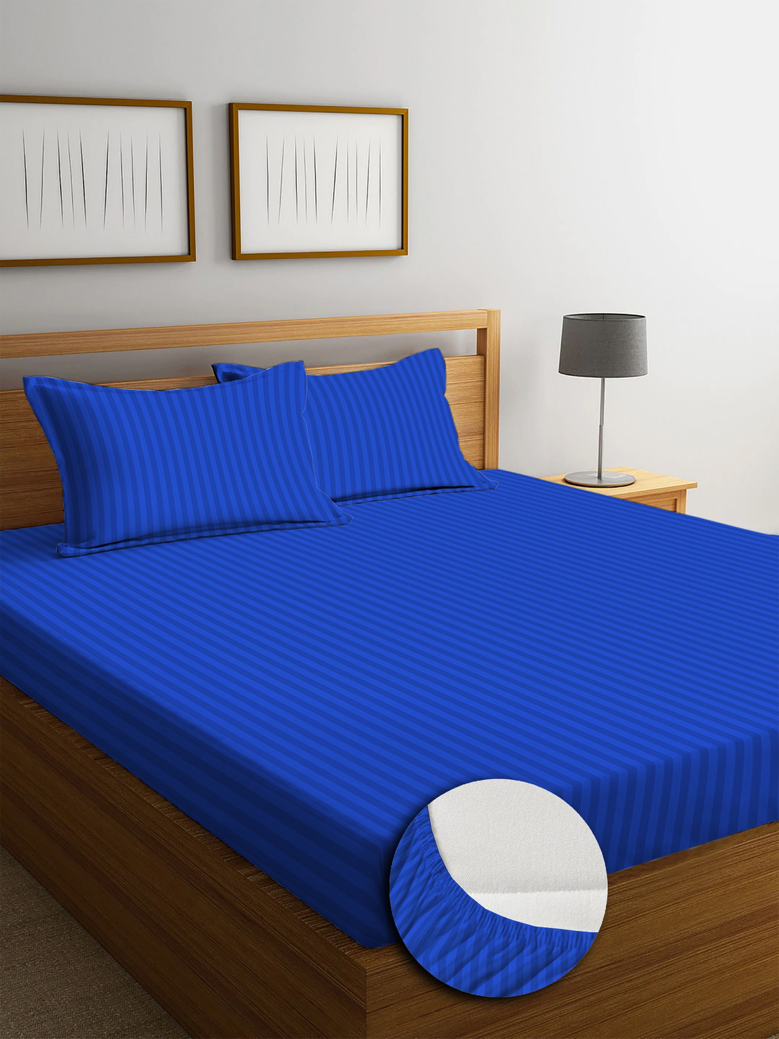 Image of YUTERA Microfiber Double Fitted (Elastic) 210 TC Floral 1 Bedsheet with 2 Pillow Covers (Multicolor)