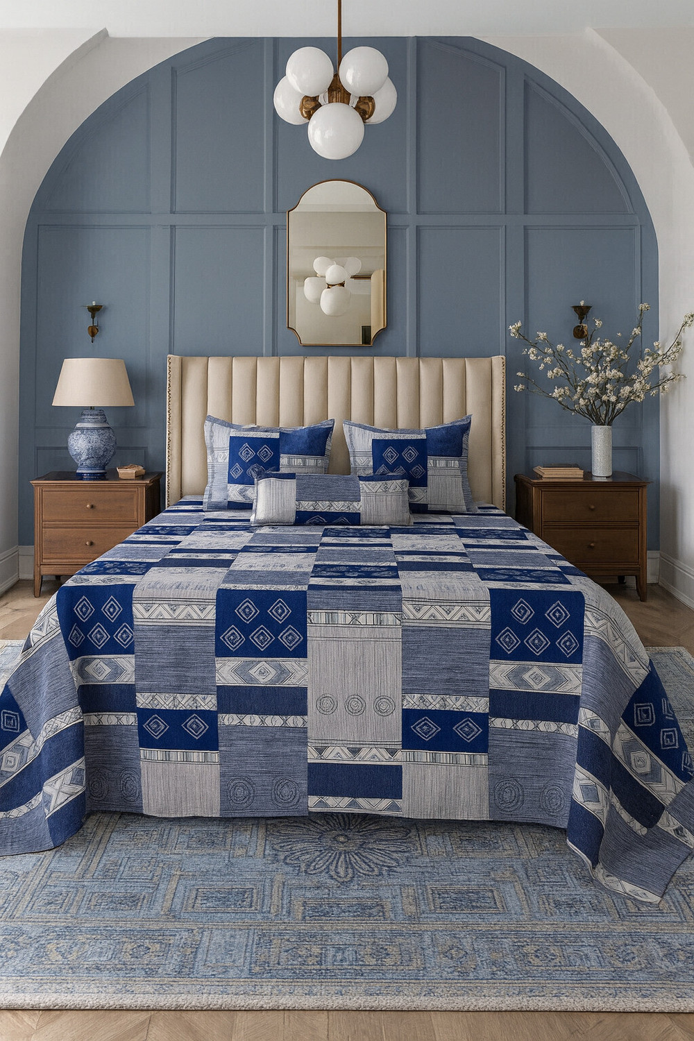 Image of SCHp Cotton Super King Flat 320 TC Printed 1 Bedsheet (B 171)