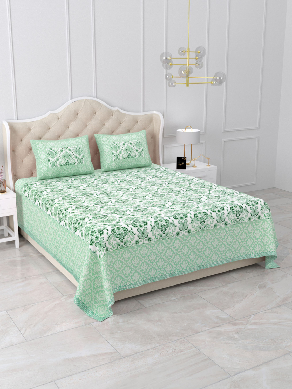 Image of ALAFICER Cotton Double Bedsheet (Pack of 1, MULTI540)