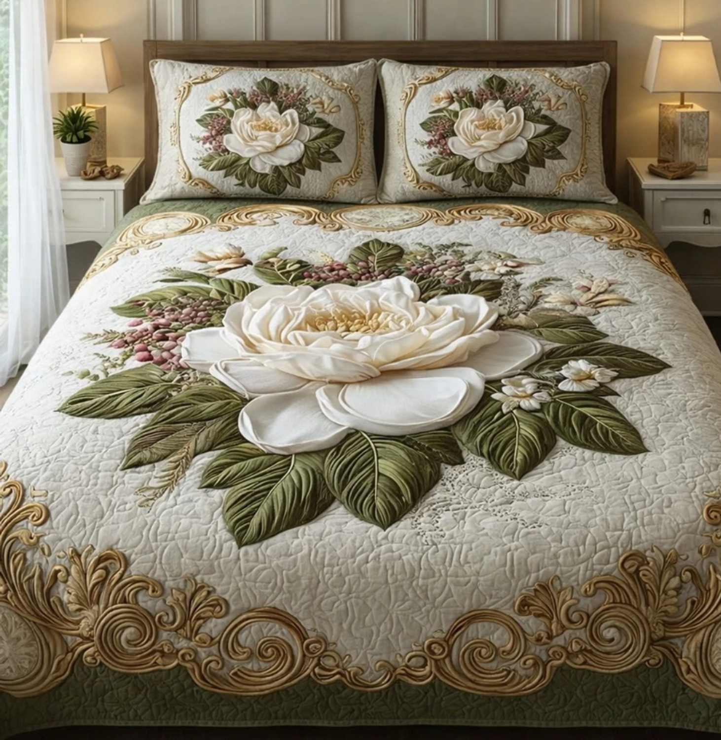 Image of Bunkin Polycotton Double Flat 220 TC 3D Printed 1 Bedsheet with 2 Pillow Covers, 2 Cushion Covers (5 PCS SET CLOSIC ZIGZAG)