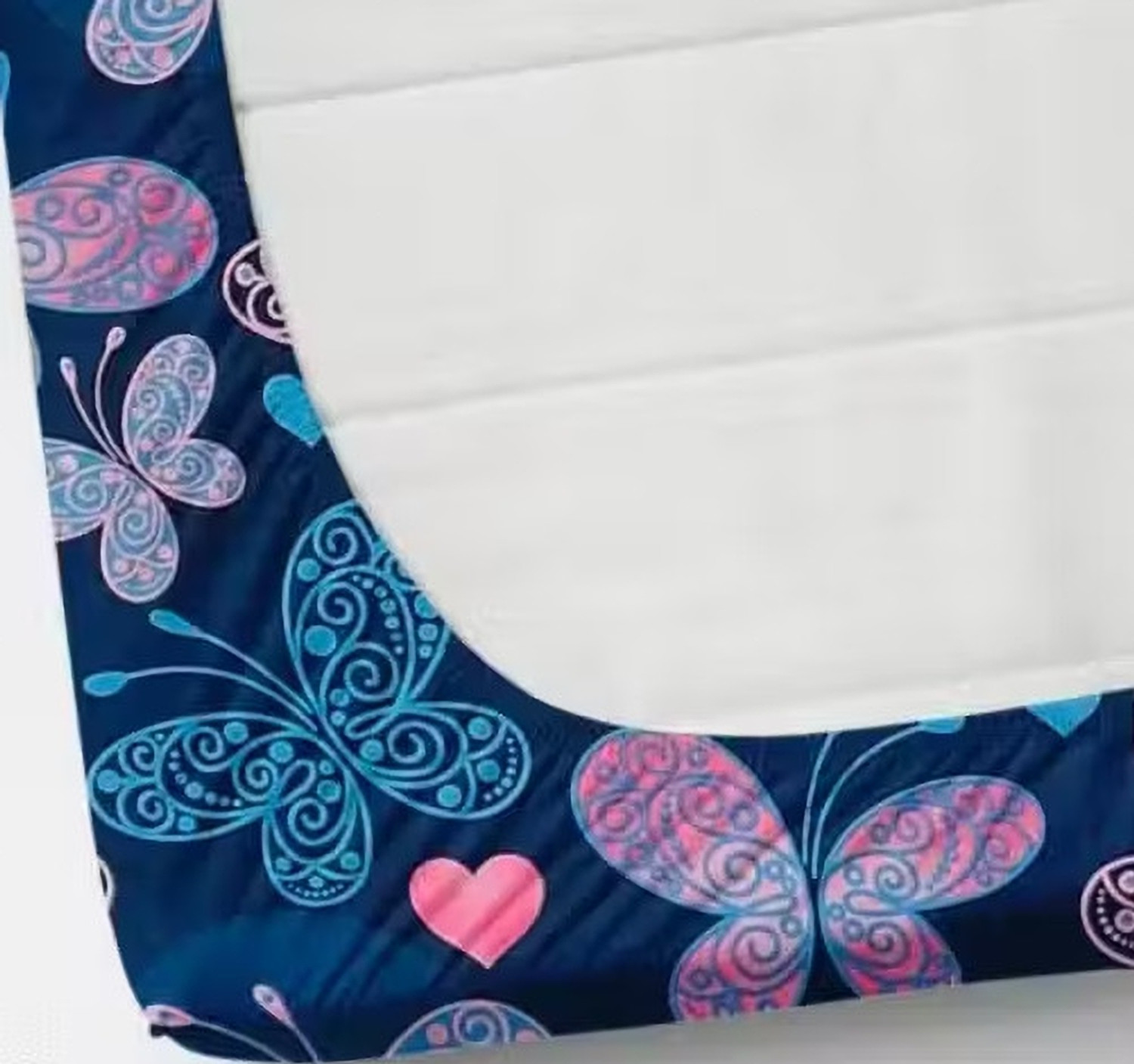 Image of DECORWELL Polycotton Double Fitted (Elastic) 390 TC Floral 1 AC Bedsheet with 2 Pillow Covers (Blue)