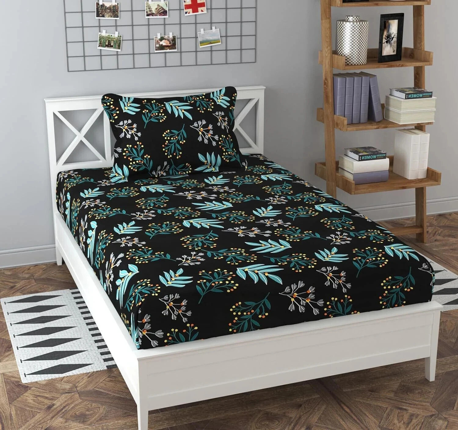 Decent Home 144 TC Striped Bedsheet with 2 Pillow Covers - Image 6