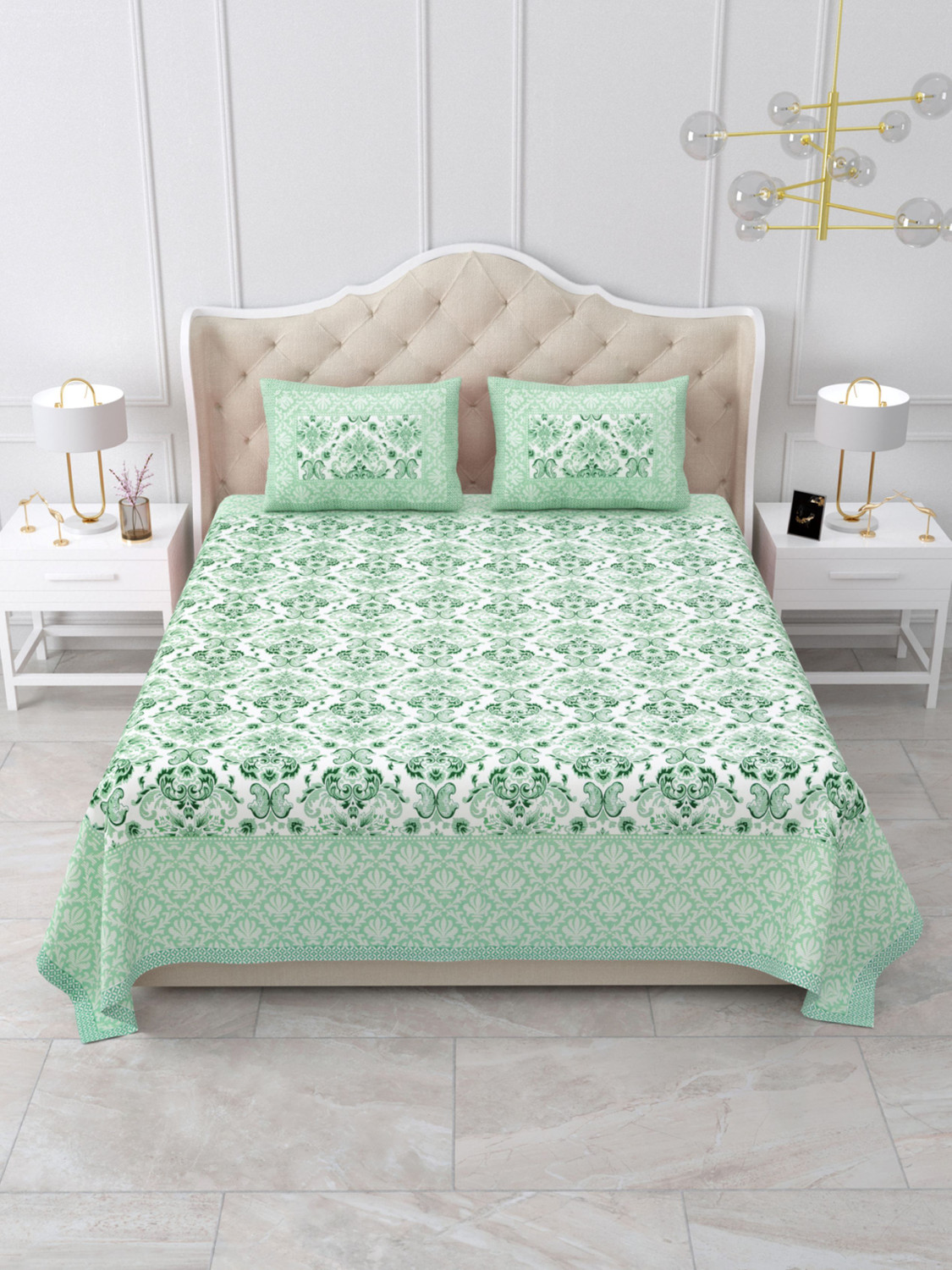 Image of ALAFICER Cotton Double Bedsheet (Pack of 1, MULTI540)