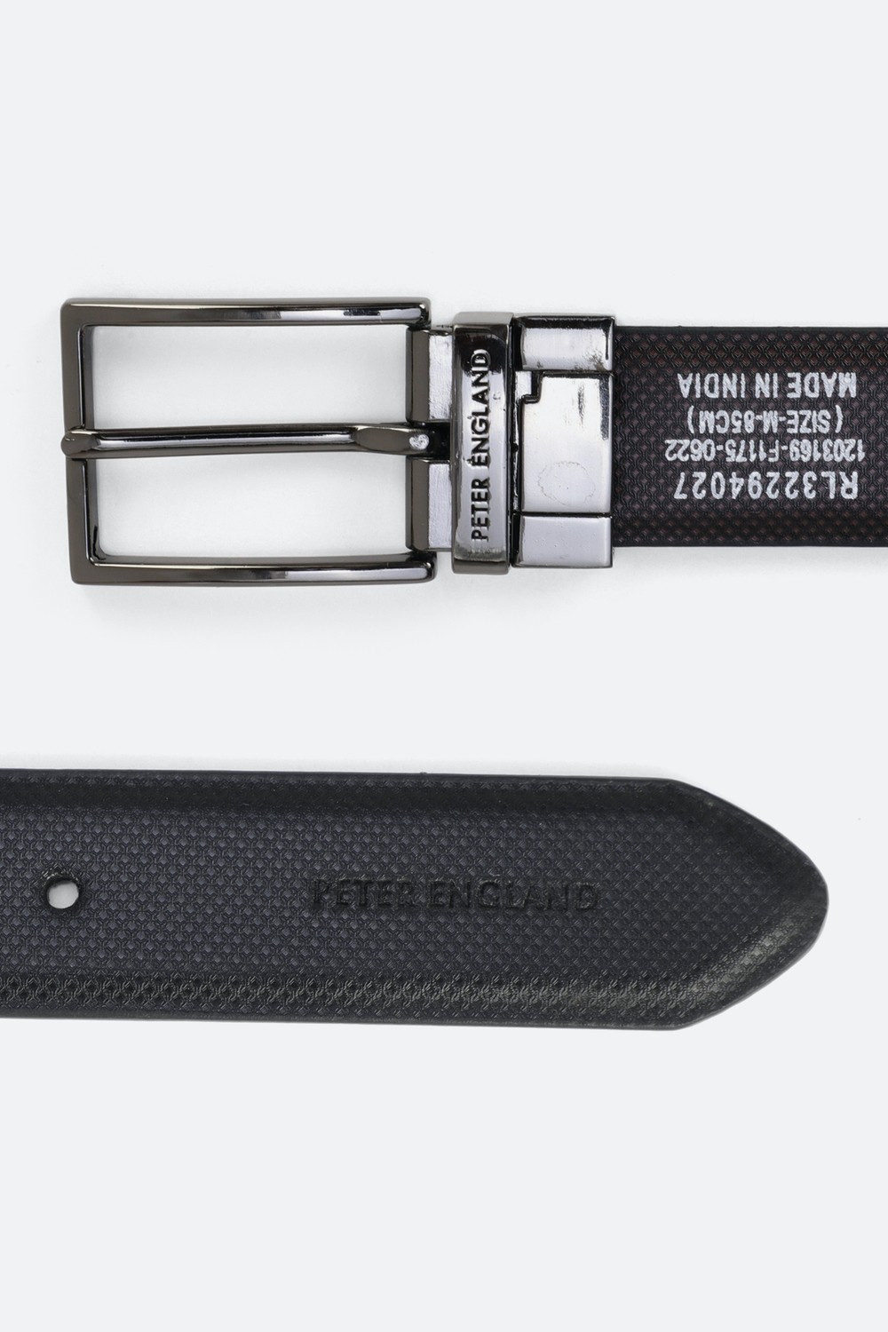 Image of PETER ENGLAND Men Formal Black Genuine Leather Belt