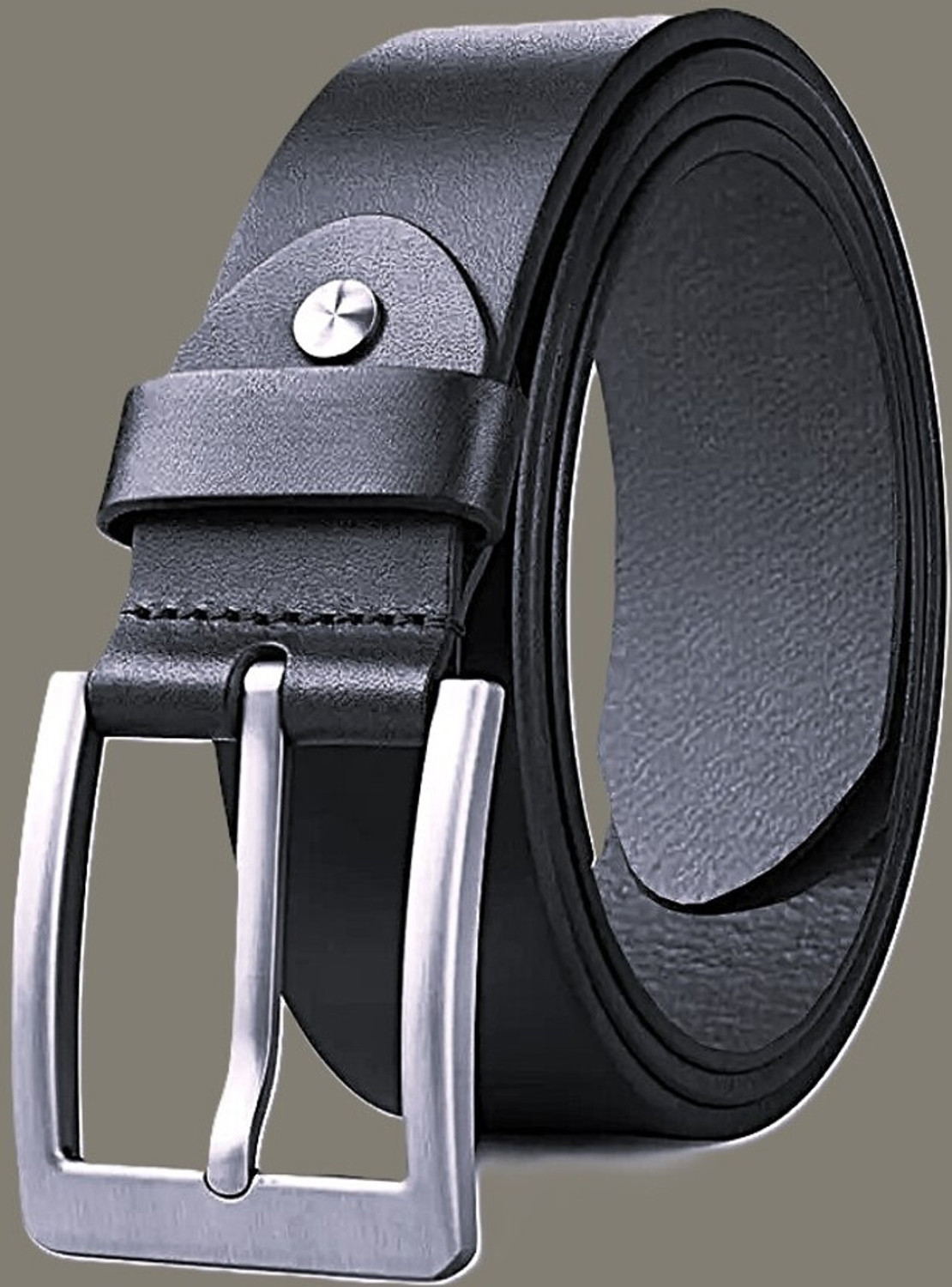 Image of PURUS CORIUM Men Formal, Party Black Genuine Leather Belt