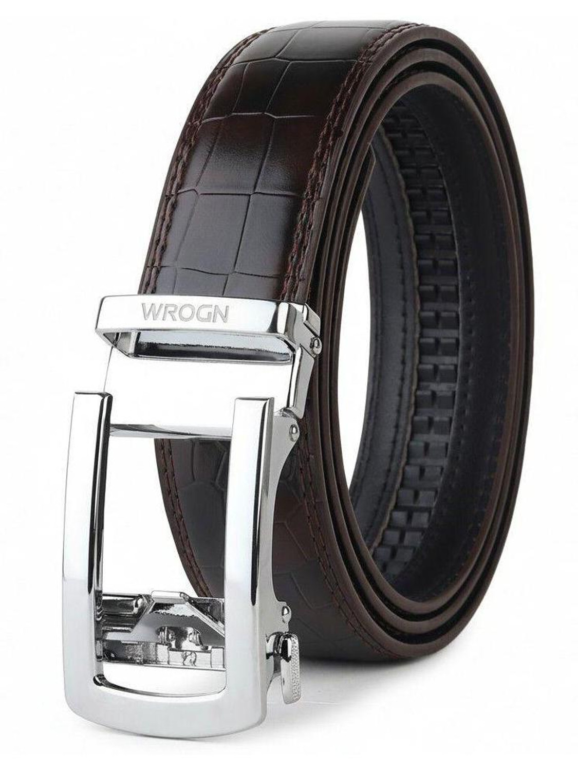 Image of USL Men Casual Black Genuine Leather Reversible Belt
