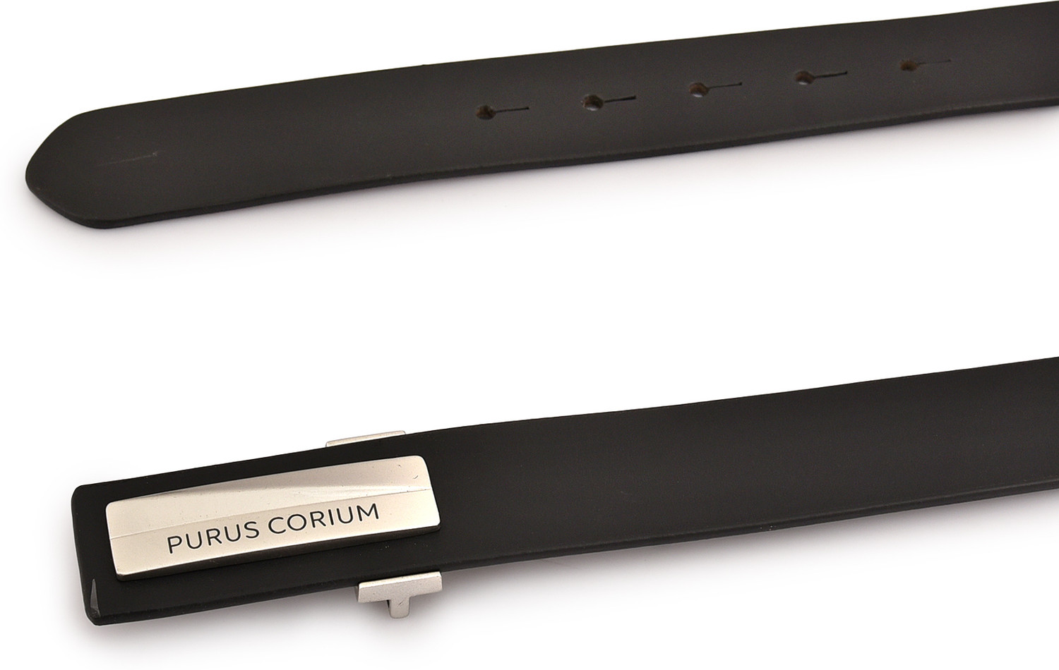 Image of PURUS CORIUM Men Formal, Party Black Genuine Leather Belt