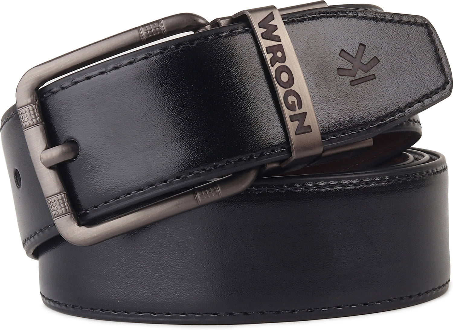 Image of Police Men Casual Black Genuine Leather Reversible Belt