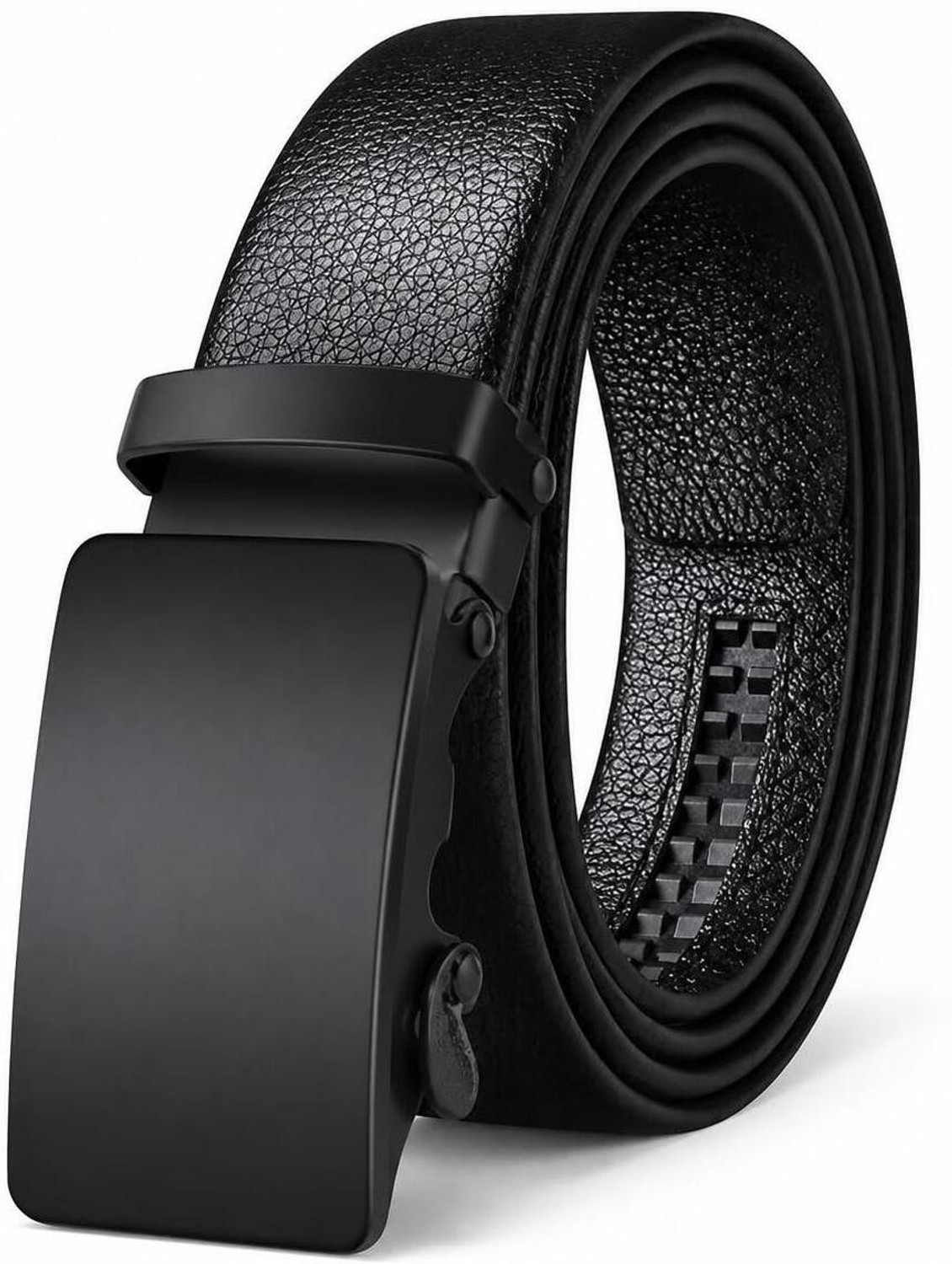 Image of LUXURY LEATHER Men Formal, Party, Evening, Casual Black Texas Leatherite Belt