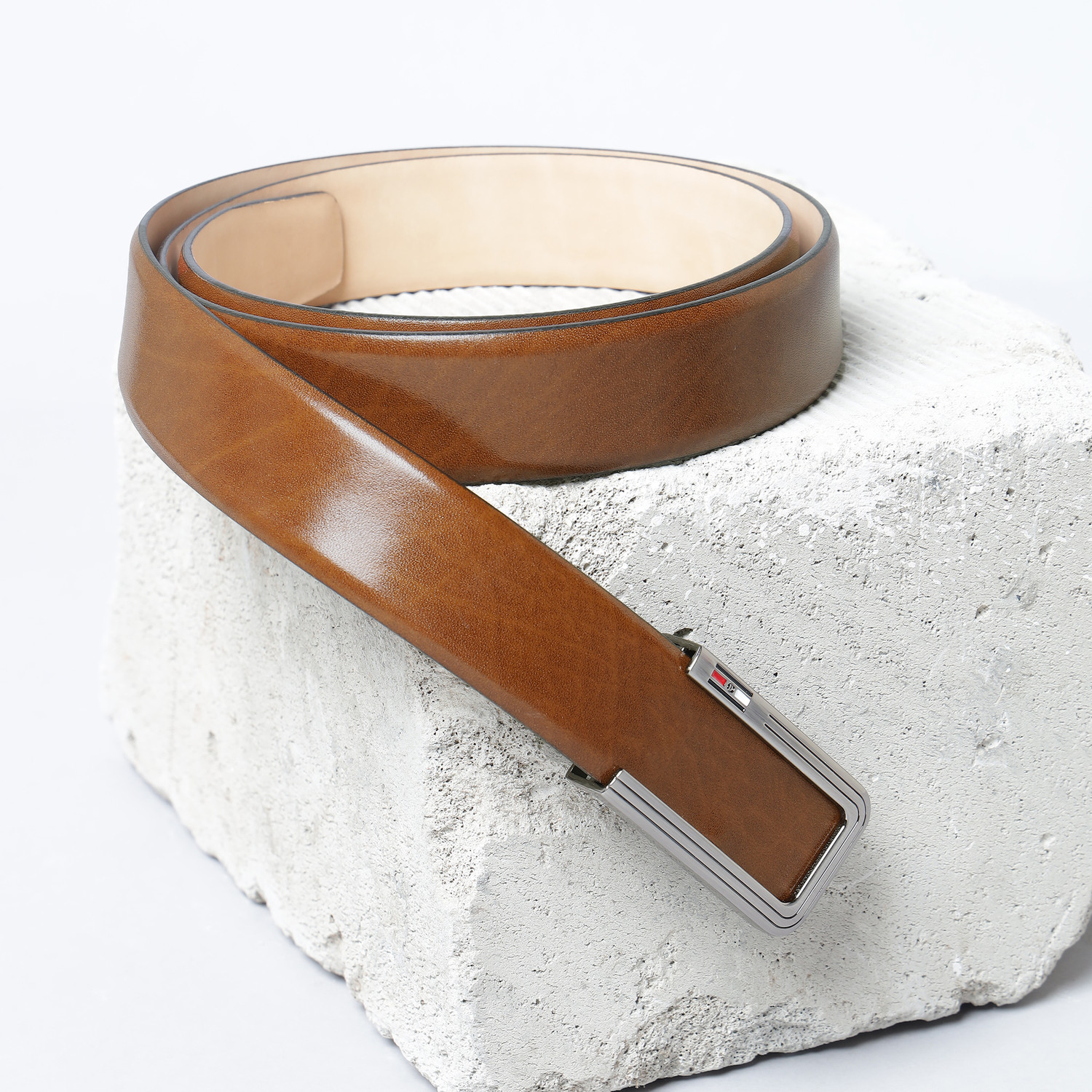 Image of GIL Men Casual, Evening, Party, Formal Tan Genuine Leather Belt