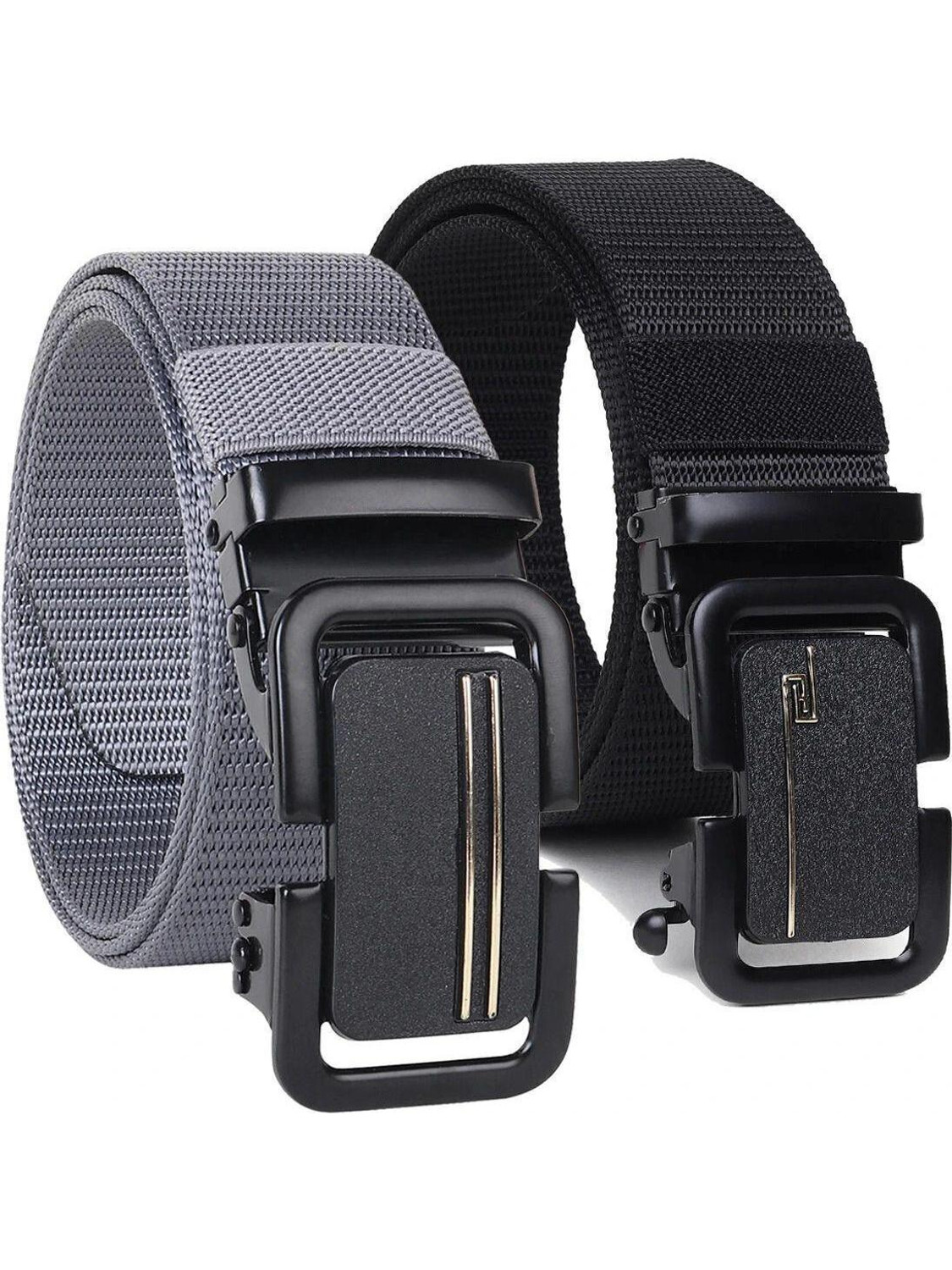 Image of LUXURY LEATHER Men Formal, Party, Evening, Casual Black Texas Leatherite Belt