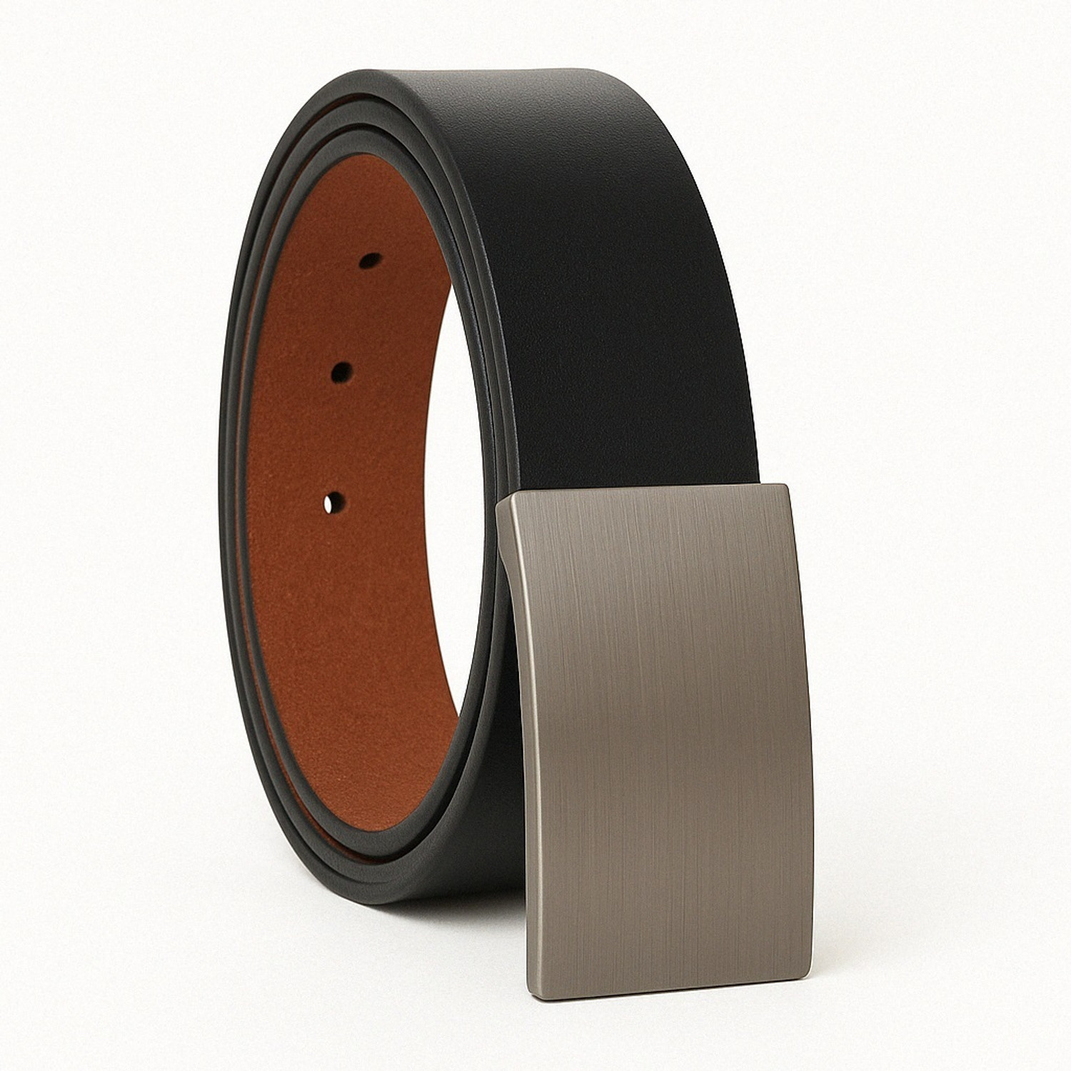 Image of USL Men Casual Black Genuine Leather Reversible Belt