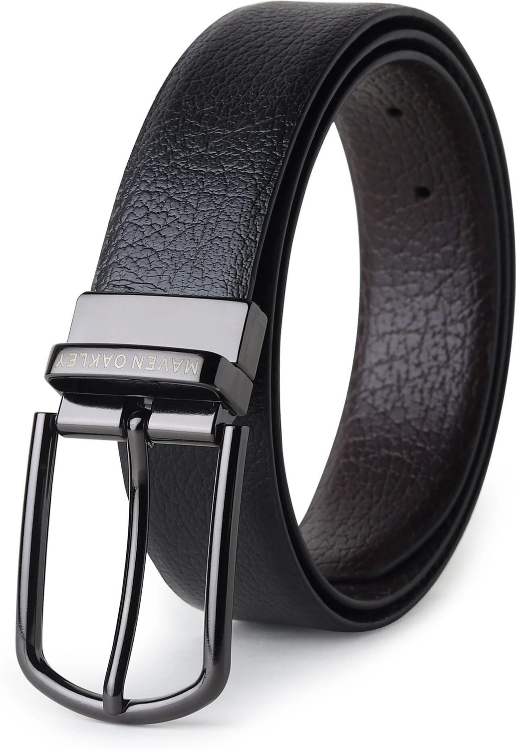 Image of Police Men Casual Black Genuine Leather Reversible Belt