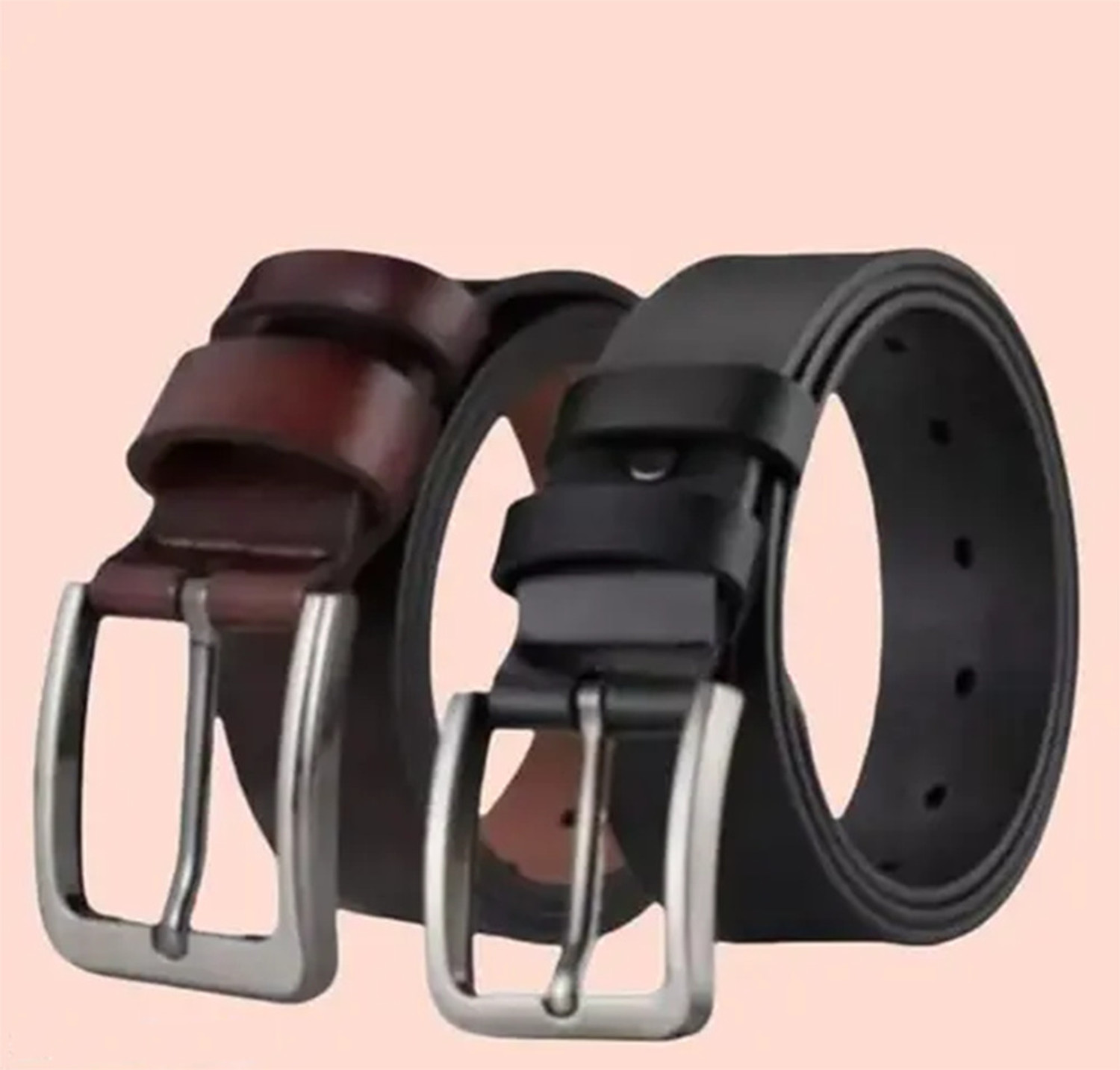 Image of ShopGlobal Men Casual Black, Brown Texas Leatherite Belt