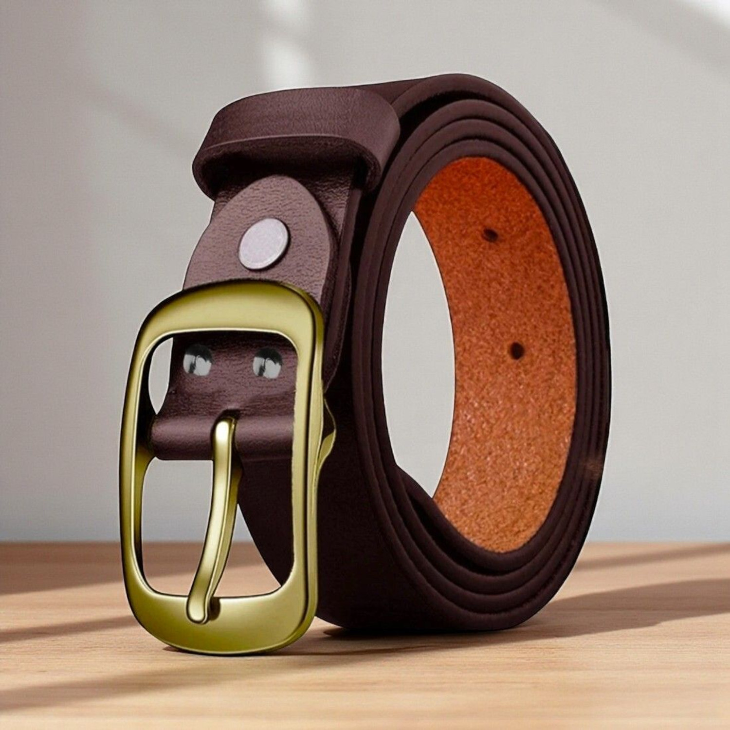 Image of Roadster Men Brown Genuine Leather Belt