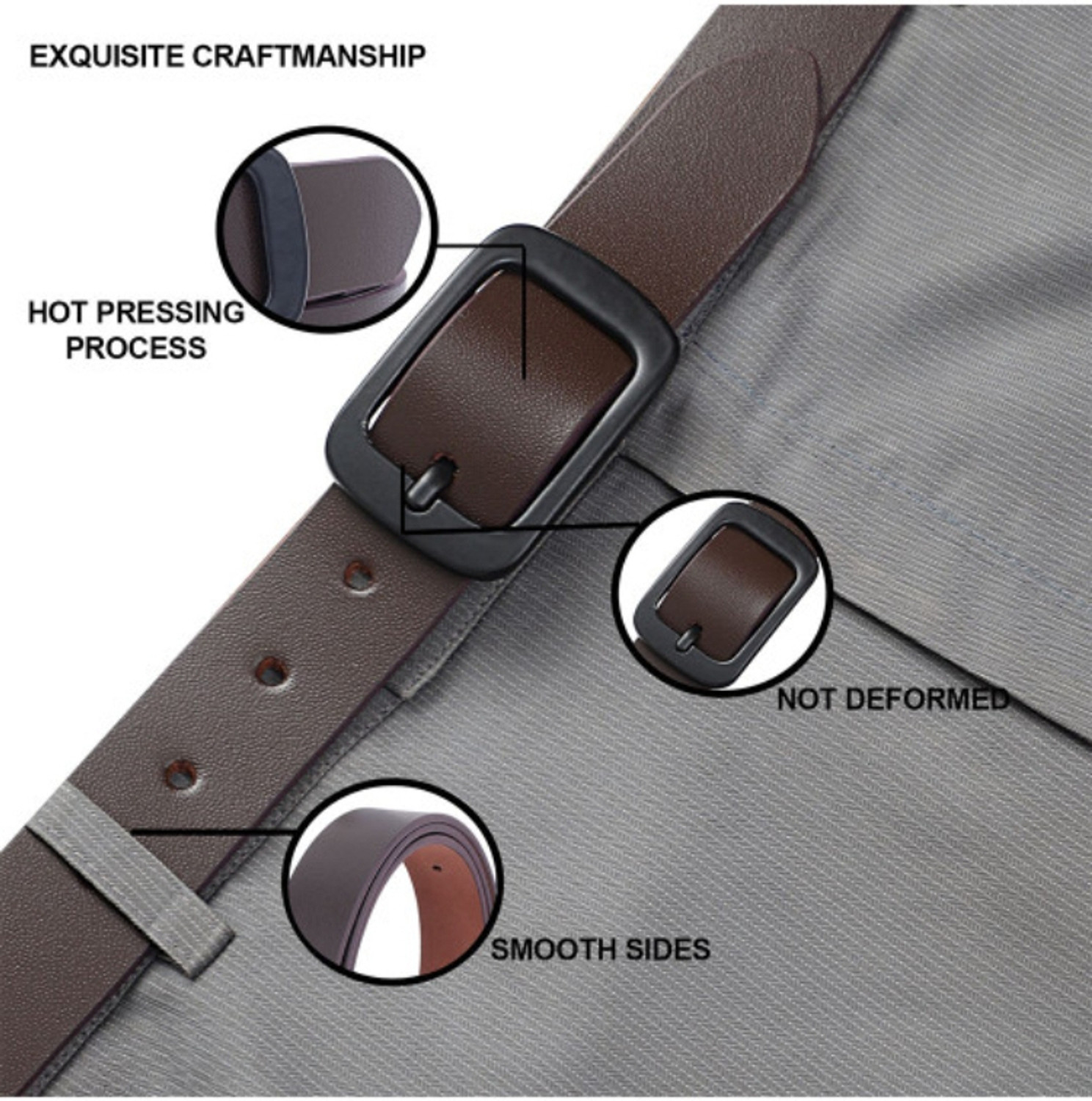 Image of Roadster Men Casual, Evening, Formal, Party Brown Genuine Leather Belt