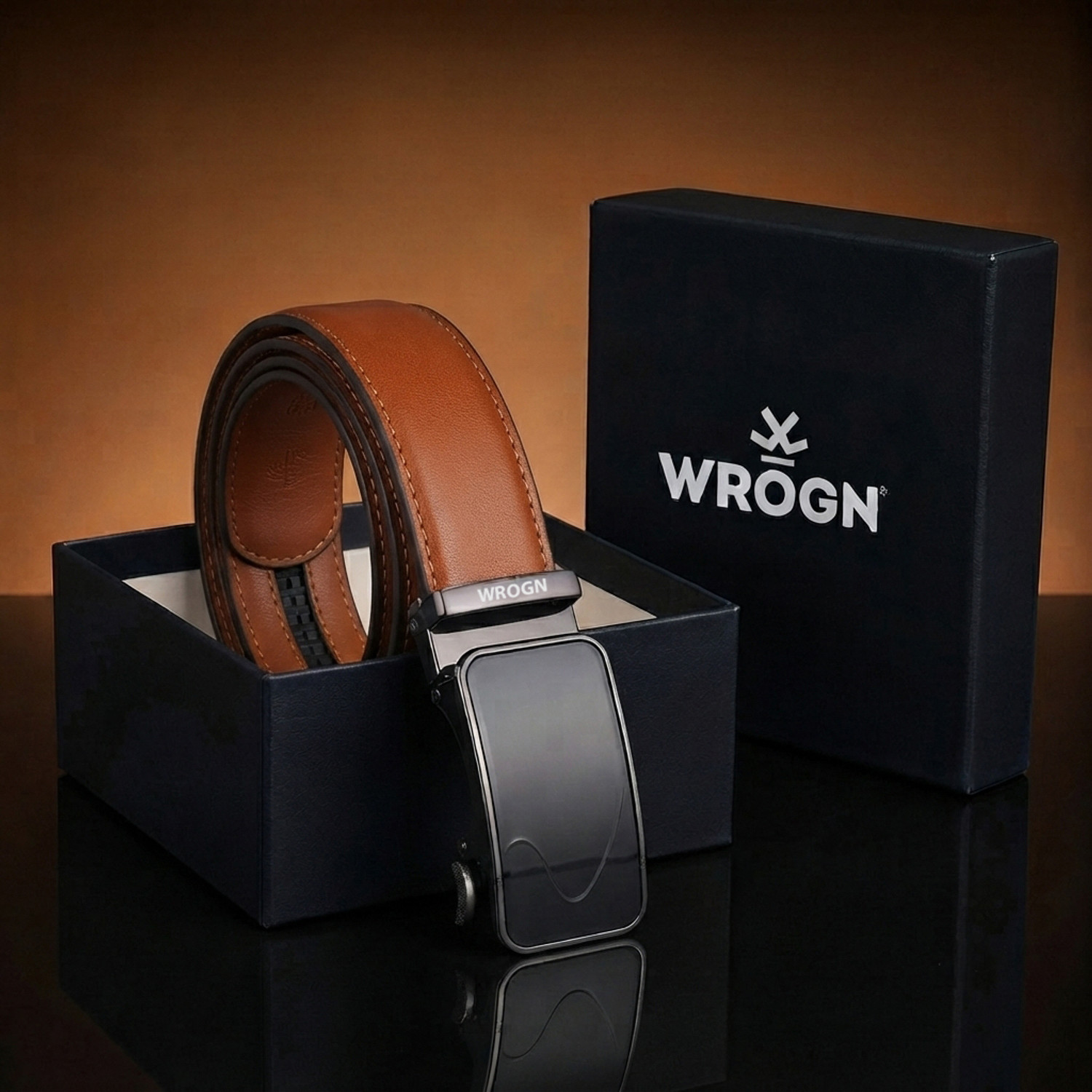 Image of LOOPA Men Formal Black Genuine Leather Belt