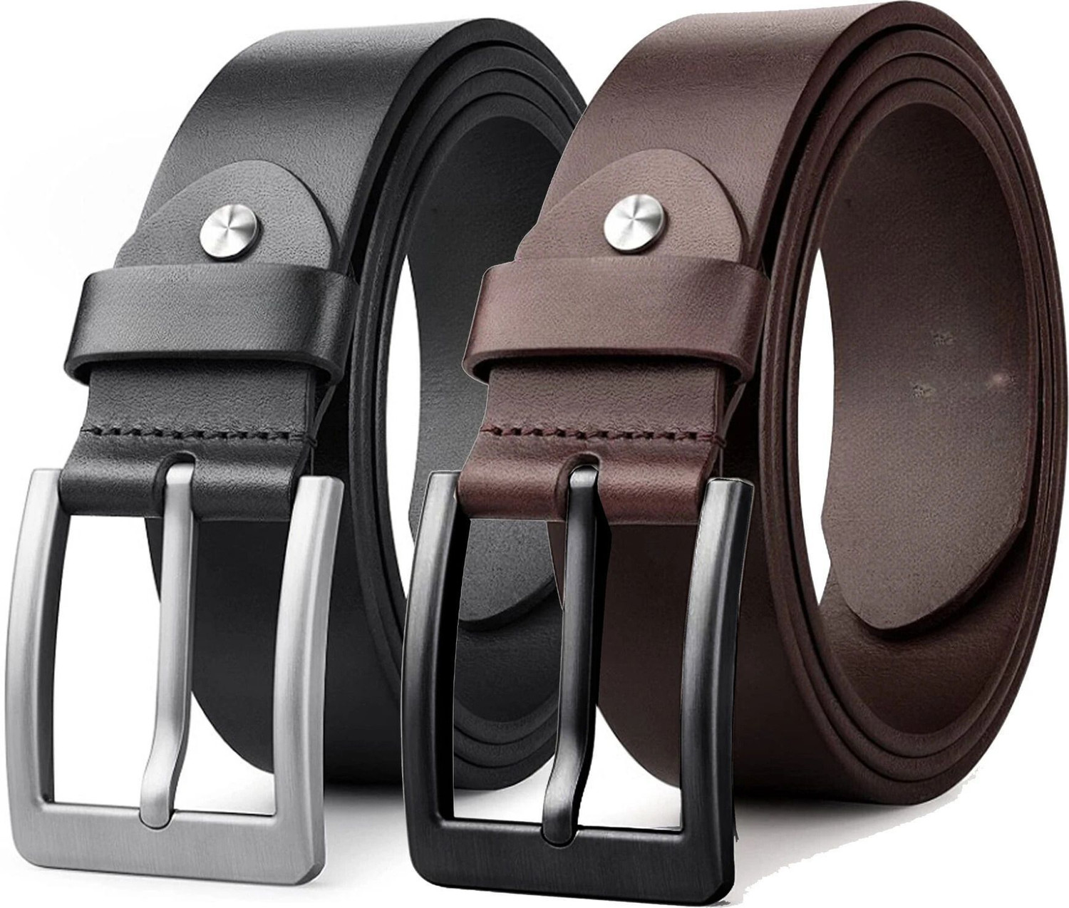 Image of ShopGlobal Men Casual Black, Brown Texas Leatherite Belt