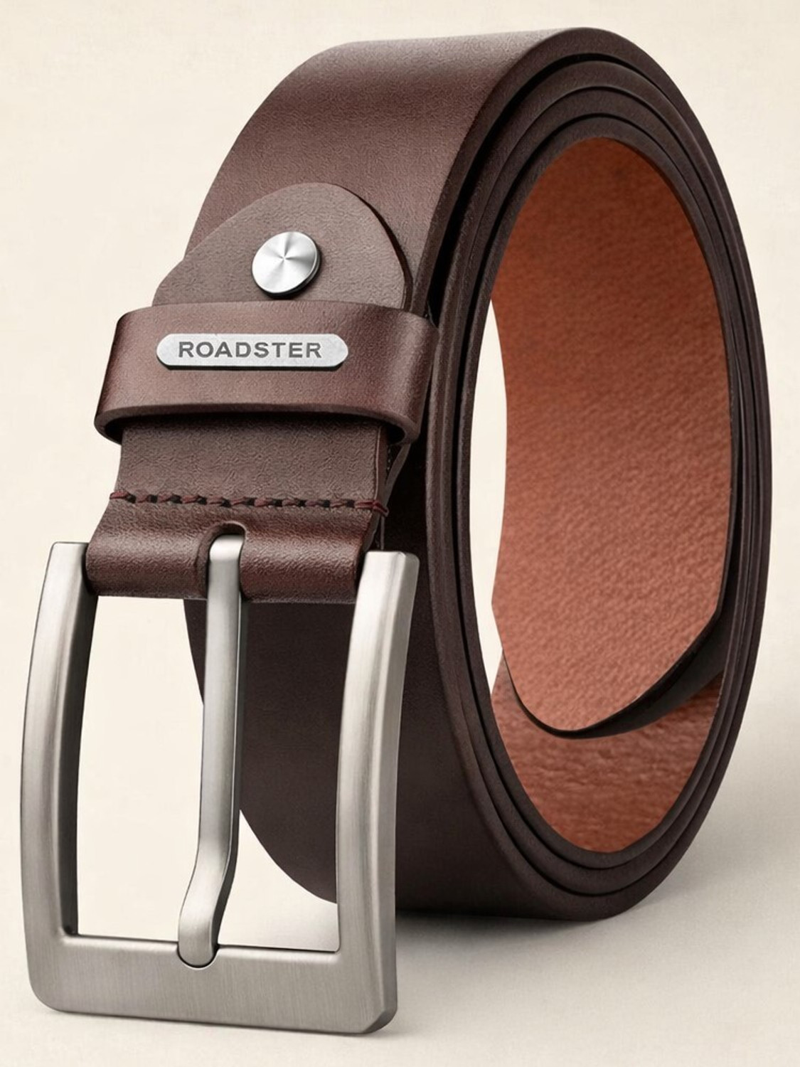 Image of Roadster Men Brown Genuine Leather Belt