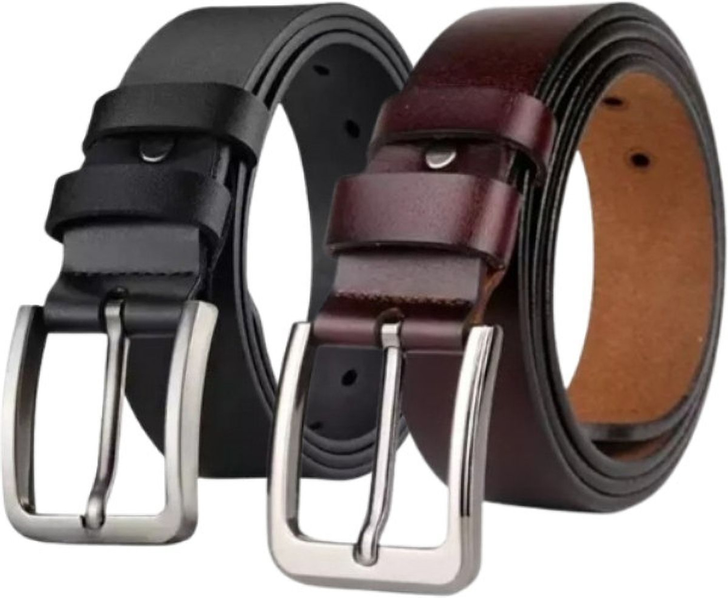 Image of ShopGlobal Men Casual Black, Brown Texas Leatherite Belt
