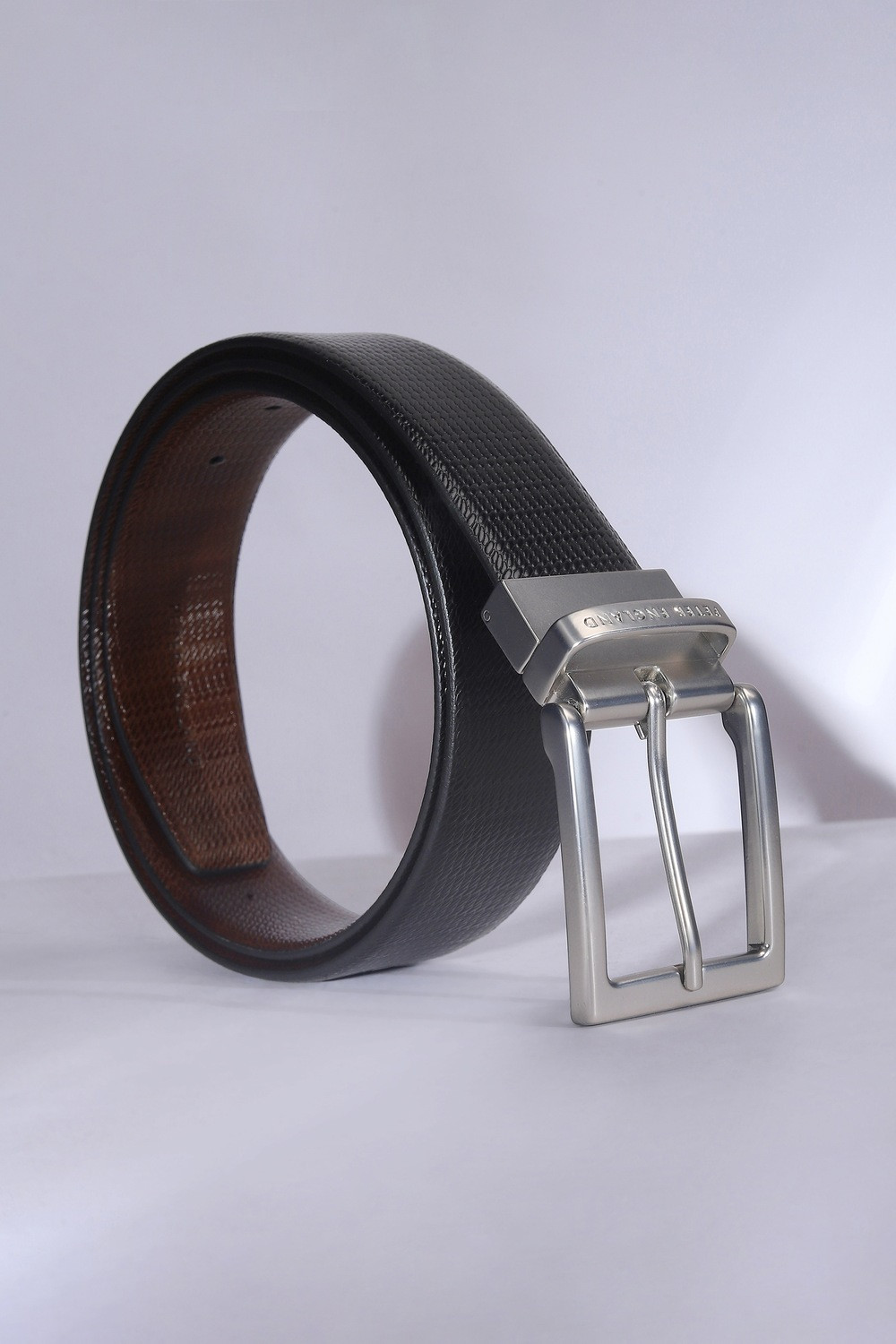 Image of PETER ENGLAND Men Formal Black Genuine Leather Belt