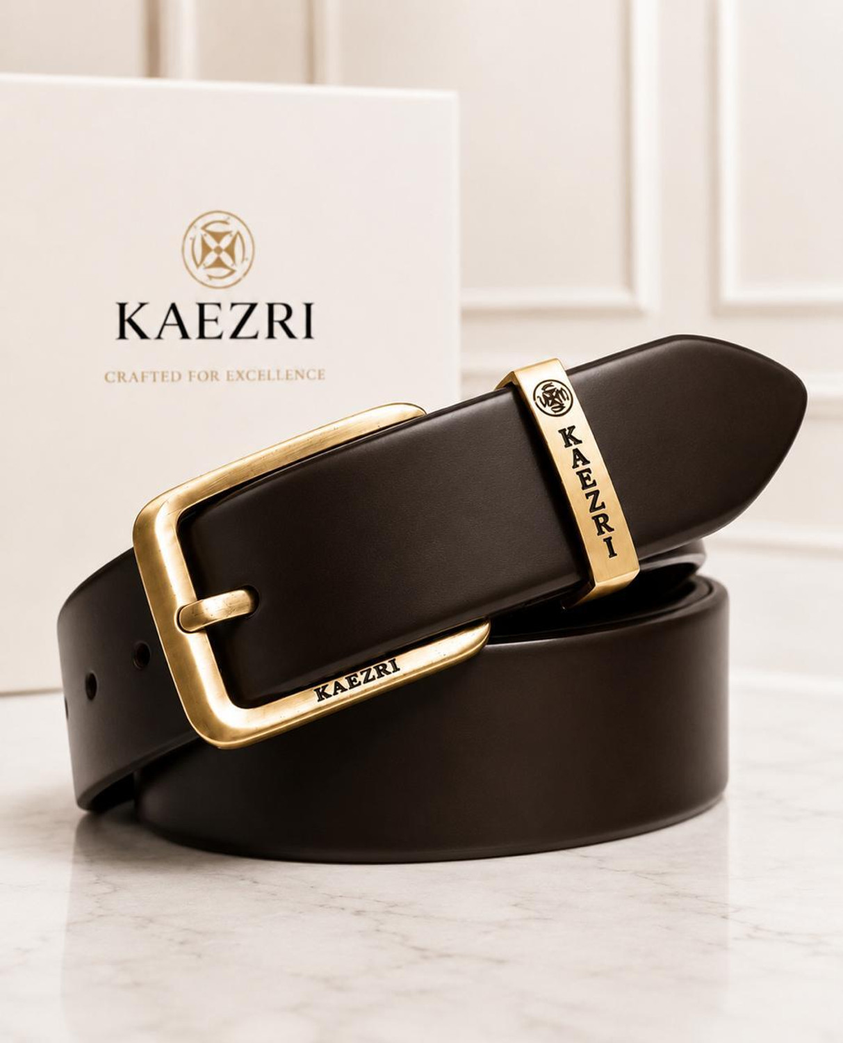 Image of KAEZRI Men Party, Party, Formal, Casual Brown, Black Genuine Leather Reversible Belt
