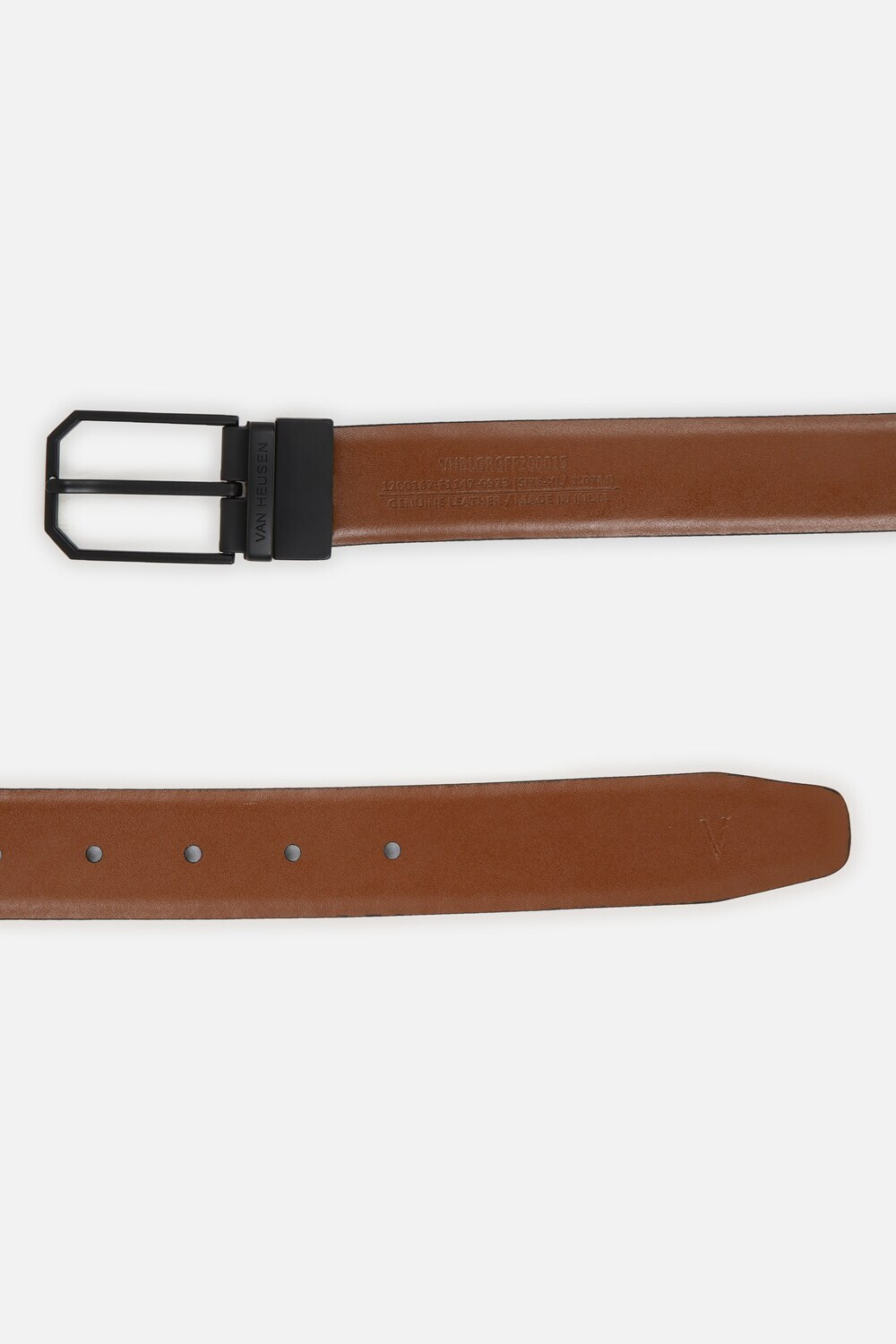 Image of VAN HEUSEN Men Casual Black Genuine Leather Belt