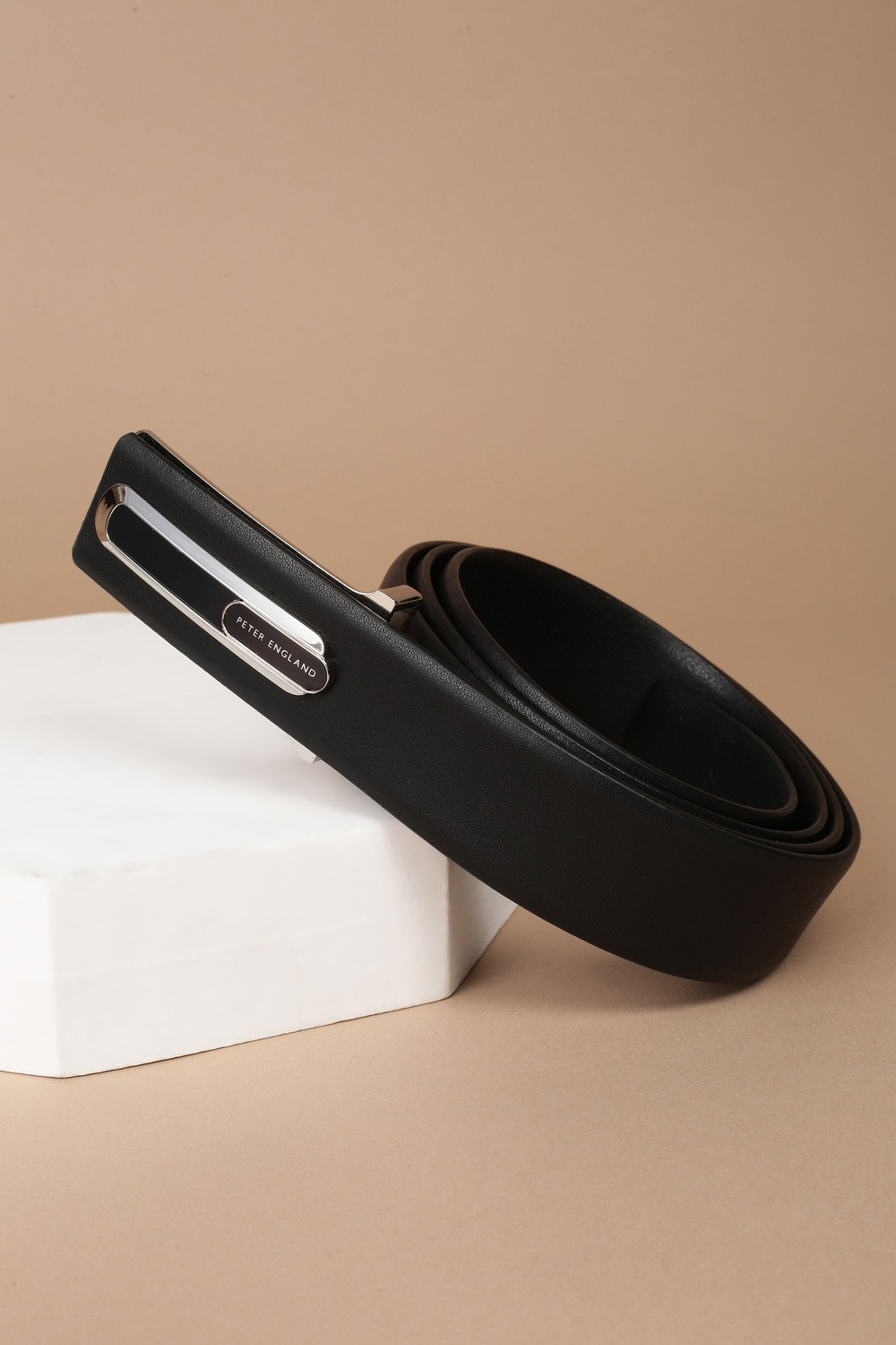 Image of PETER ENGLAND Men Formal Black Genuine Leather Belt