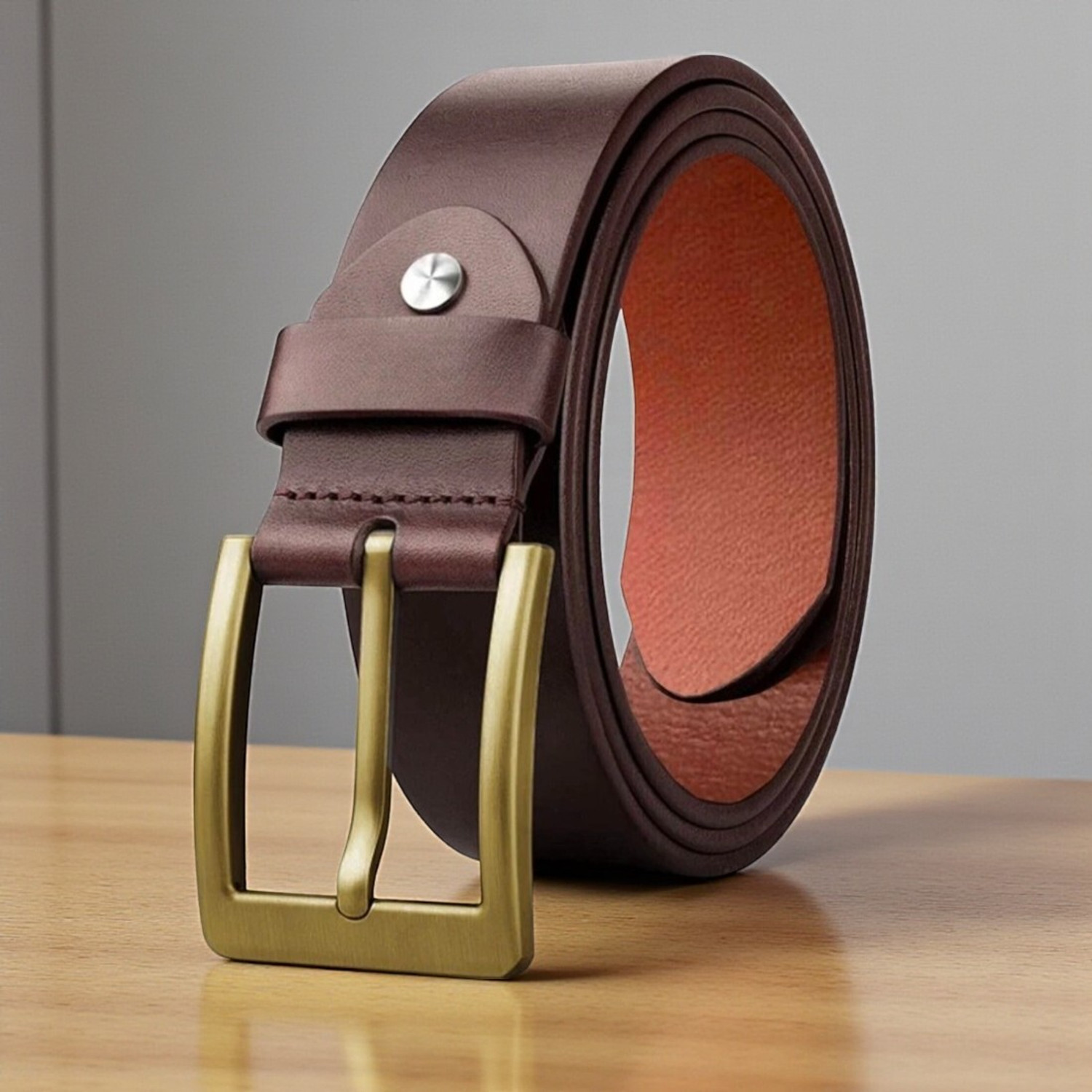 Image of Roadster Men Brown Genuine Leather Belt