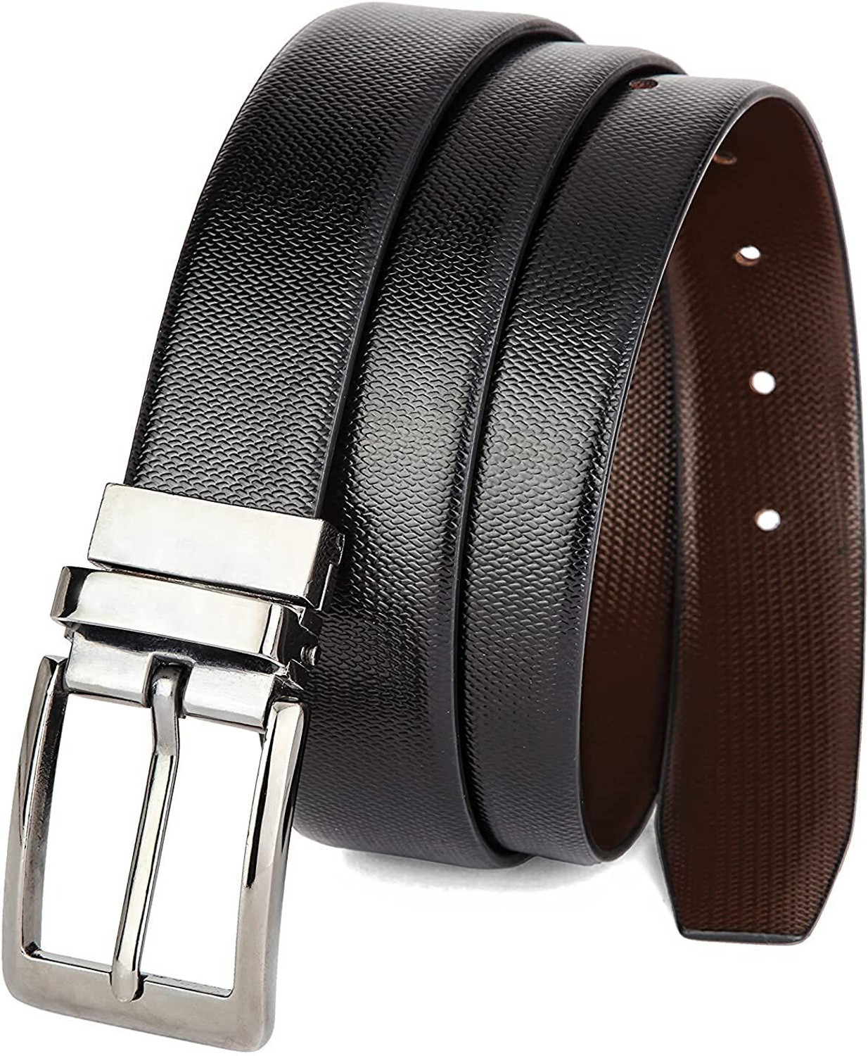 Image of PURUS CORIUM Men Formal, Party Black Genuine Leather Belt