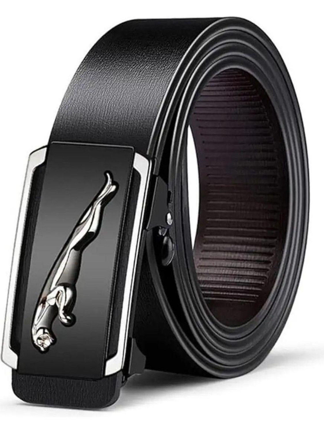 Image of LUXURY LEATHER Men Formal, Party, Evening, Casual Black Texas Leatherite Belt