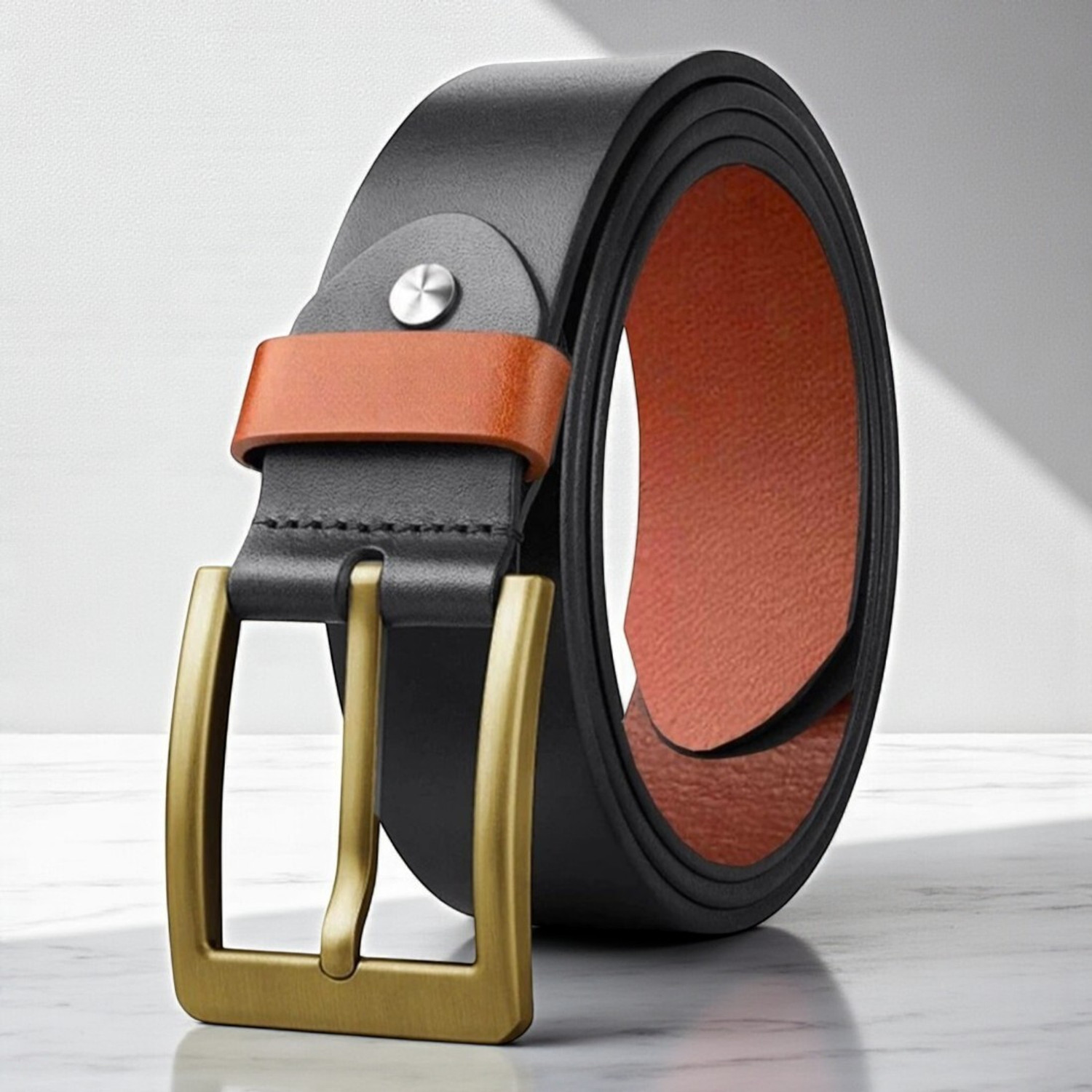 Image of Roadster Men Casual, Evening, Formal, Party Brown Genuine Leather Belt