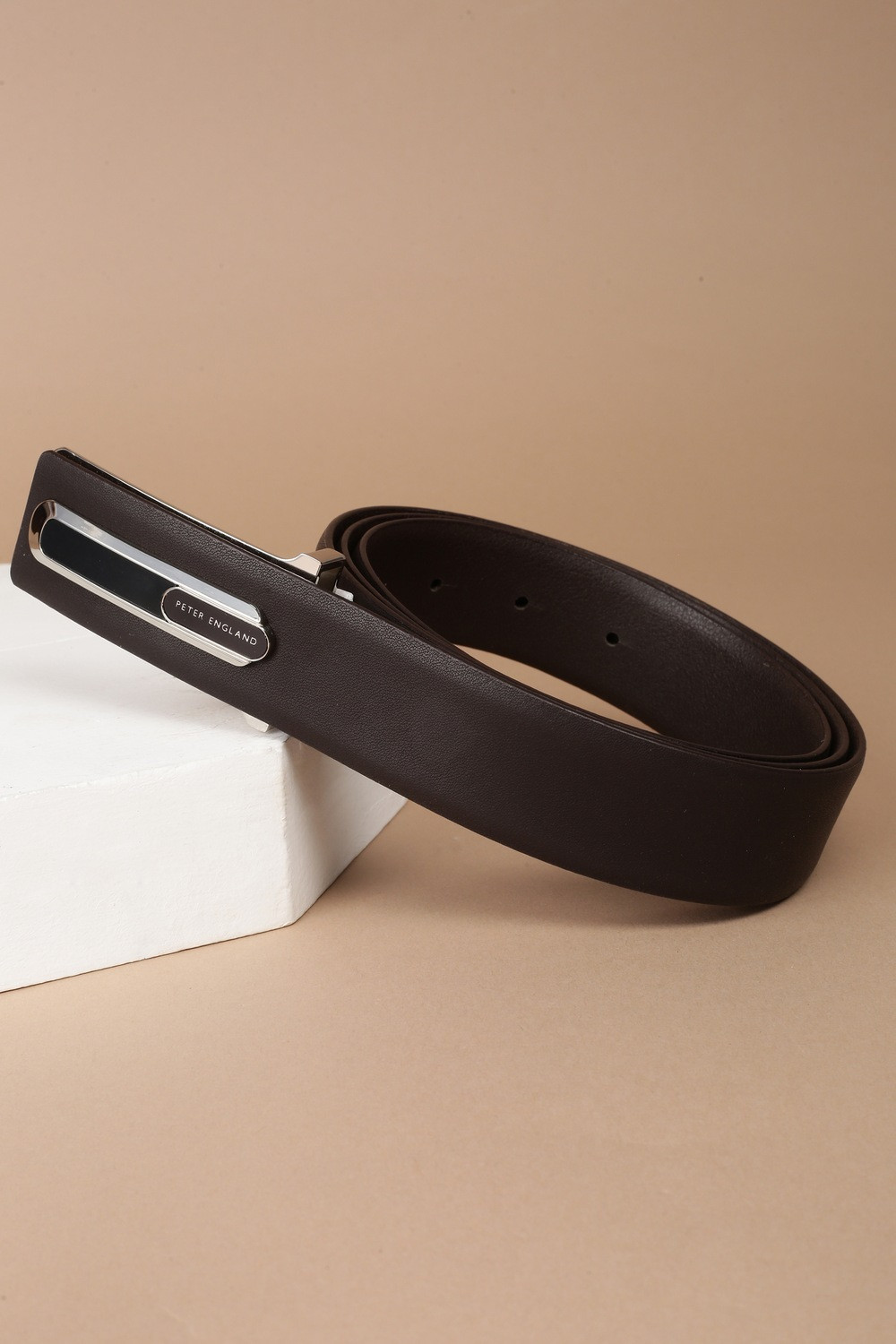 Image of PETER ENGLAND Men Formal Black Genuine Leather Belt