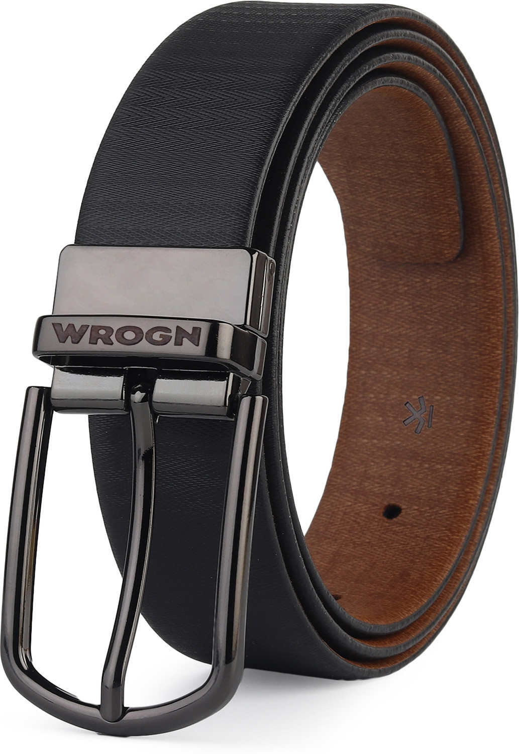Image of LOUIS STITCH Men Formal Black, Grey Genuine Leather Reversible Belt