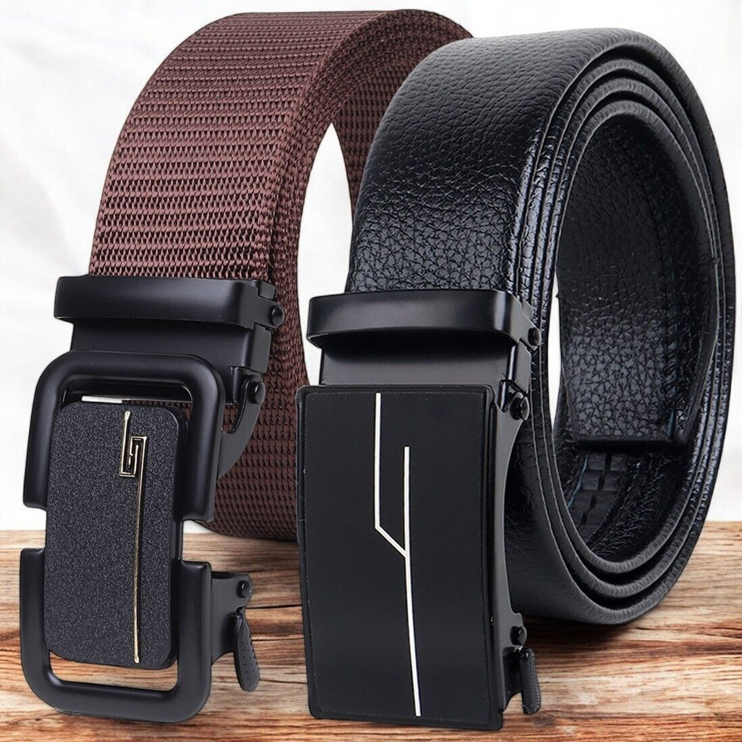 Image of LOOPA Men Formal Black Genuine Leather Belt