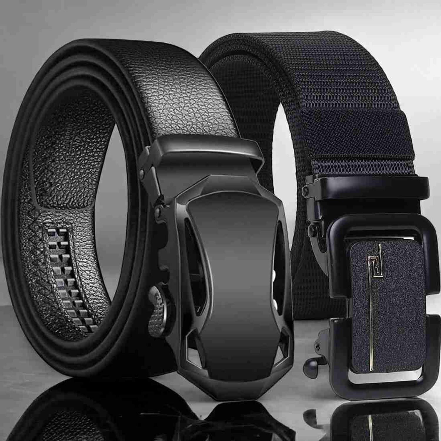 Image of LOOPA Men Formal Black Genuine Leather Belt