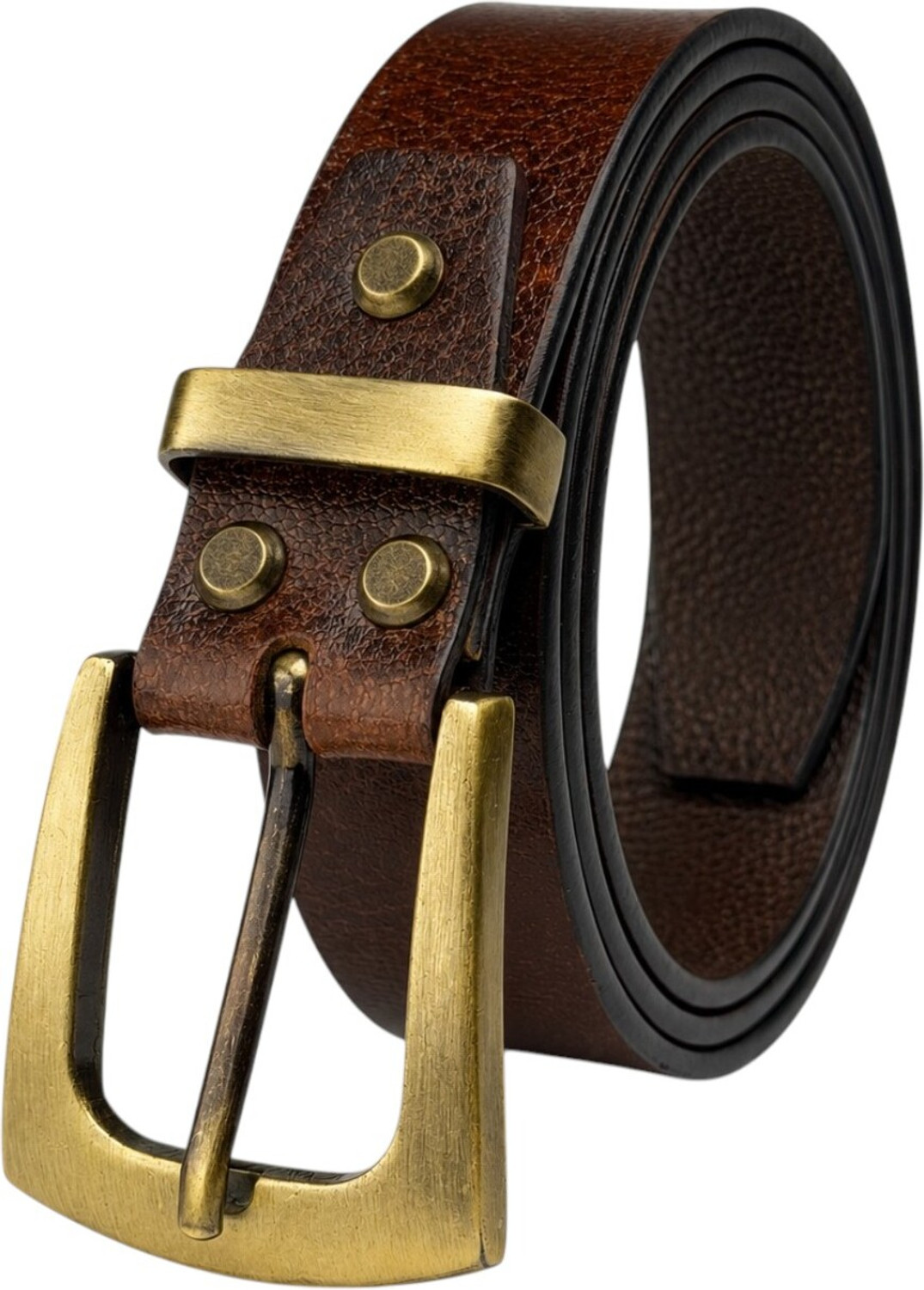 Image of GIL Men Casual, Evening, Party, Formal Tan Genuine Leather Belt
