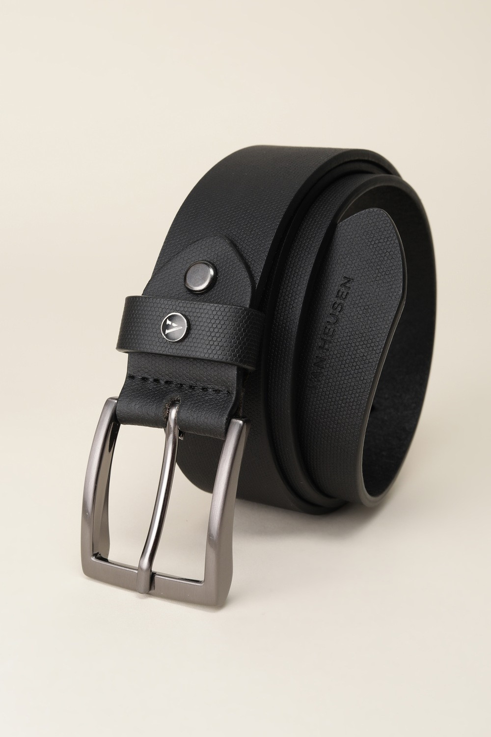 Image of VAN HEUSEN Men Casual Black Genuine Leather Belt