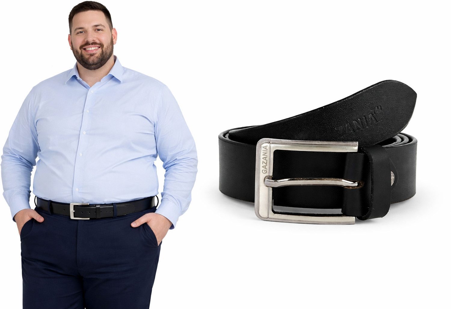 Image of LOUIS STITCH Men Formal Black, Grey Genuine Leather Reversible Belt