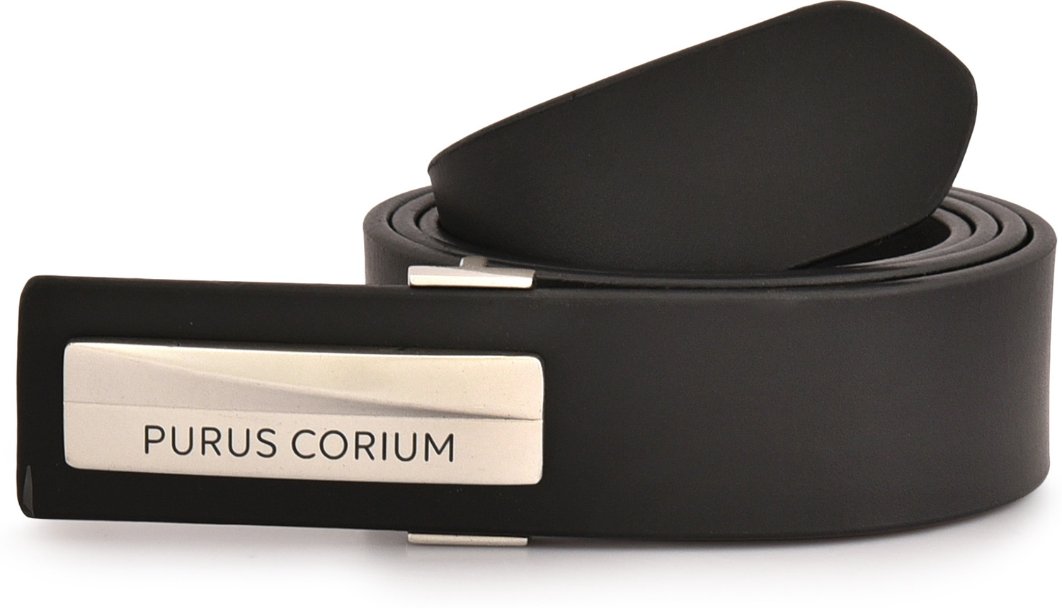 Image of PURUS CORIUM Men Formal, Party Black Genuine Leather Belt