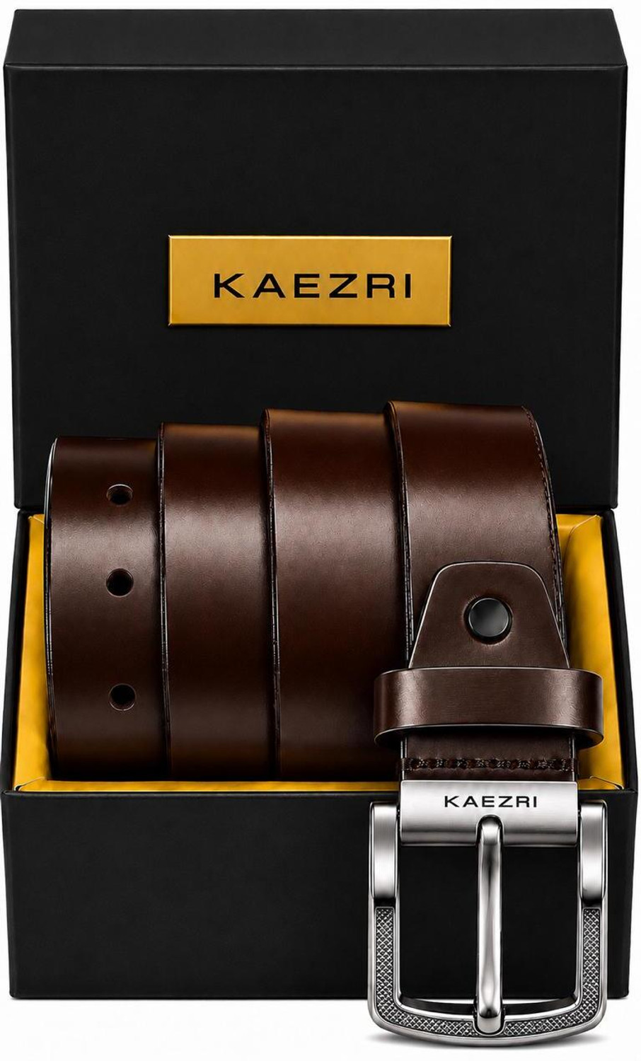 Image of KAEZRI Men Party, Party, Formal, Casual Brown, Black Genuine Leather Reversible Belt