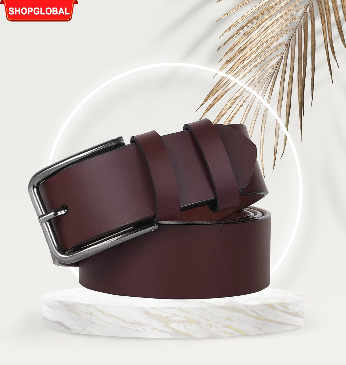 Image of ShopGlobal Men Casual Black, Brown Texas Leatherite Belt