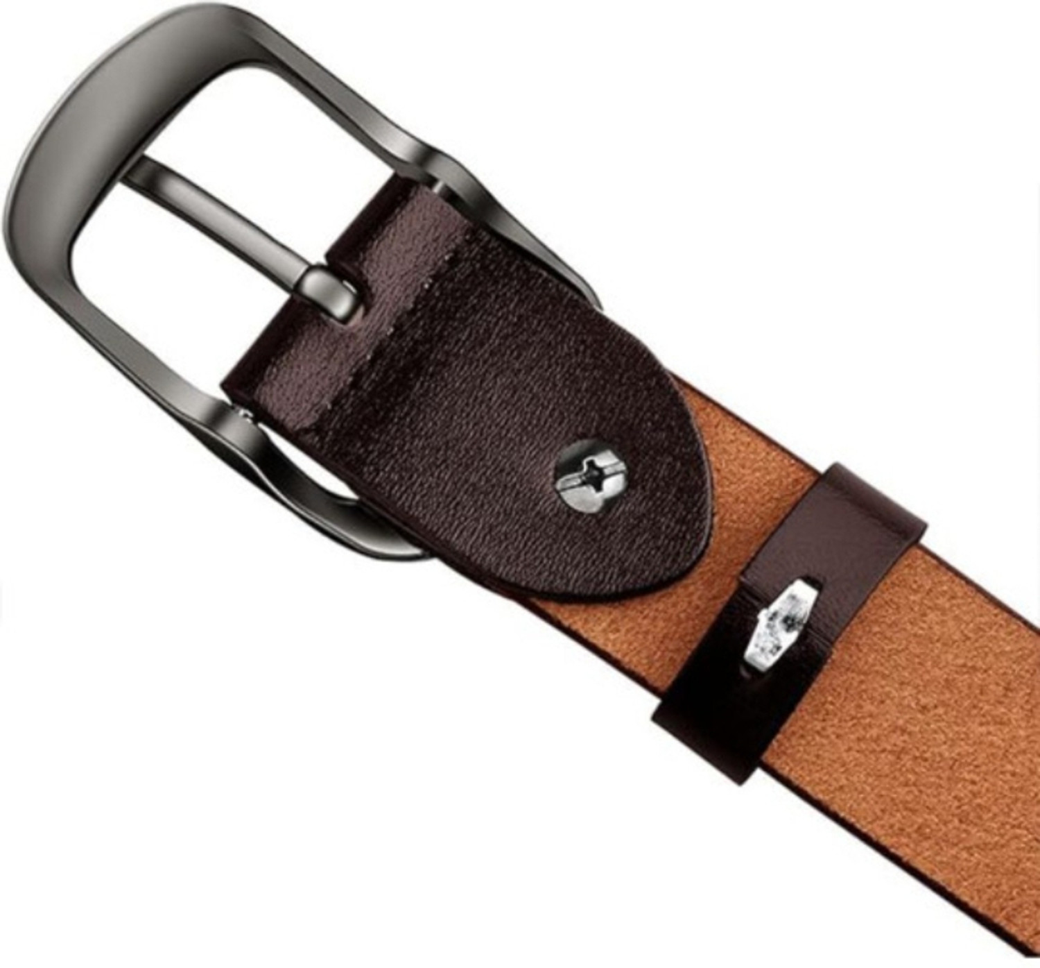 Image of Roadster Men Casual, Evening, Formal, Party Brown Genuine Leather Belt