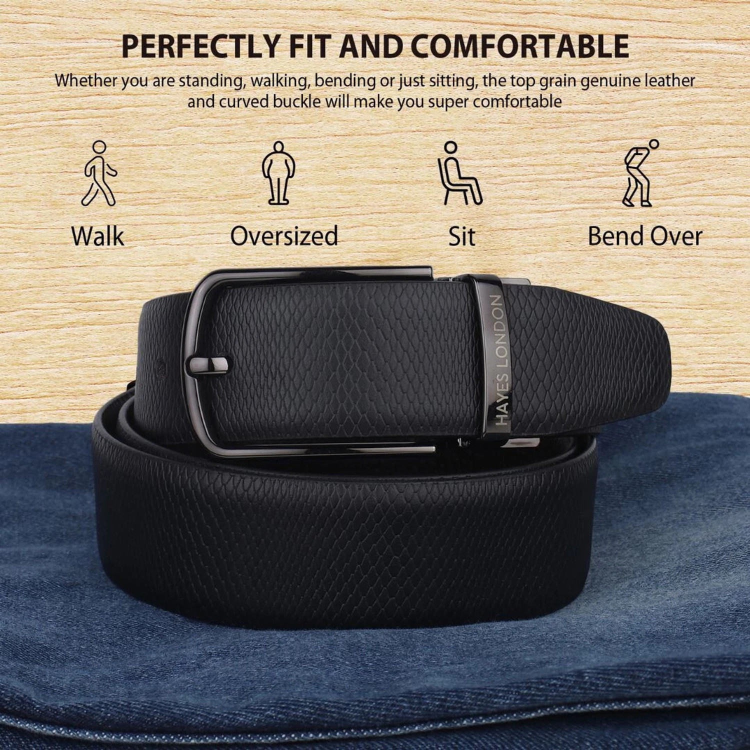 Image of Hayes London Men Casual, Formal, Party Black, Brown Genuine Leather Reversible Belt