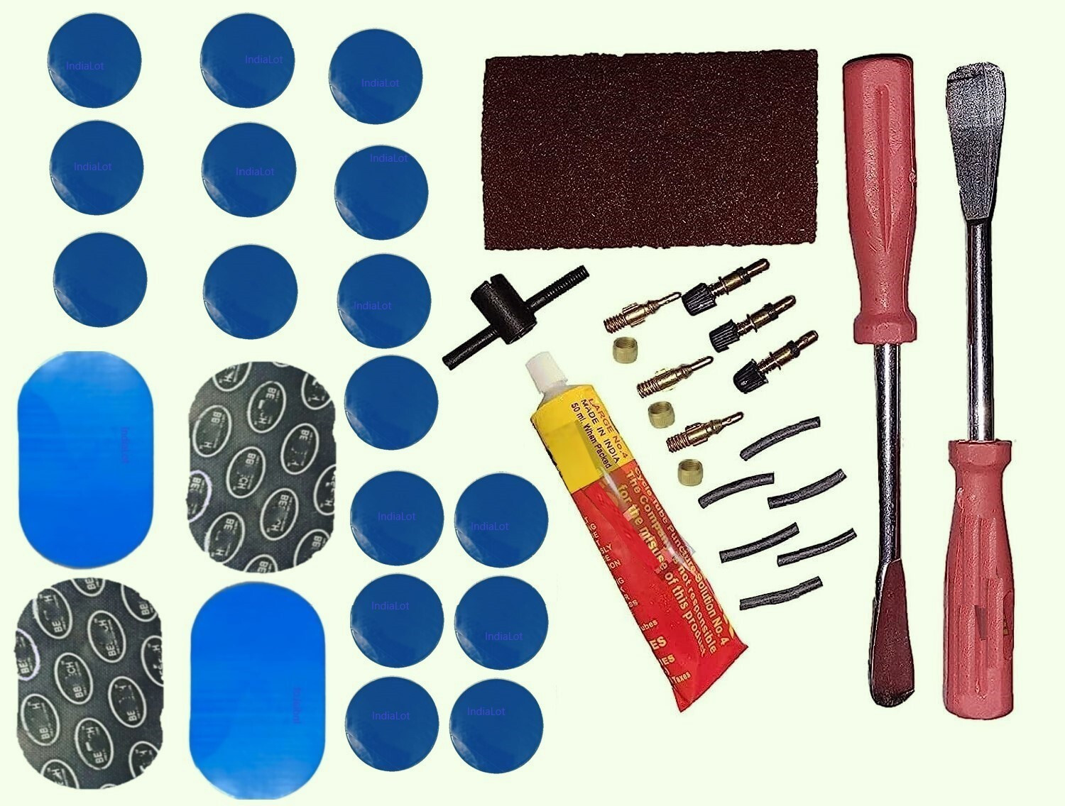 Image of IndiaLot Bicycle Cycle Bike Full Puncture Repair kit Portable 34 Pieces Inbox Bicycle Brake Disk
