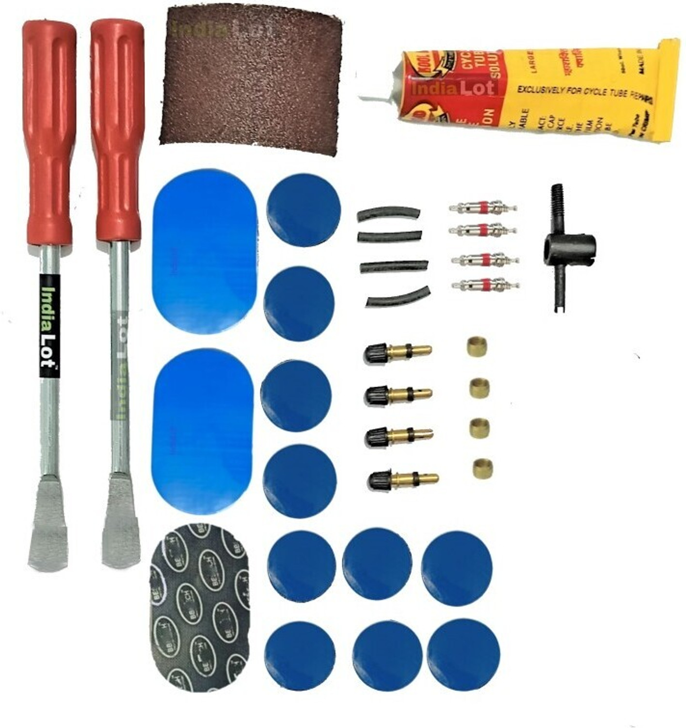 Image of IndiaLot Bicycle Cycle Bike Full Puncture Repair kit Portable 34 Pieces Inbox Bicycle Brake Disk
